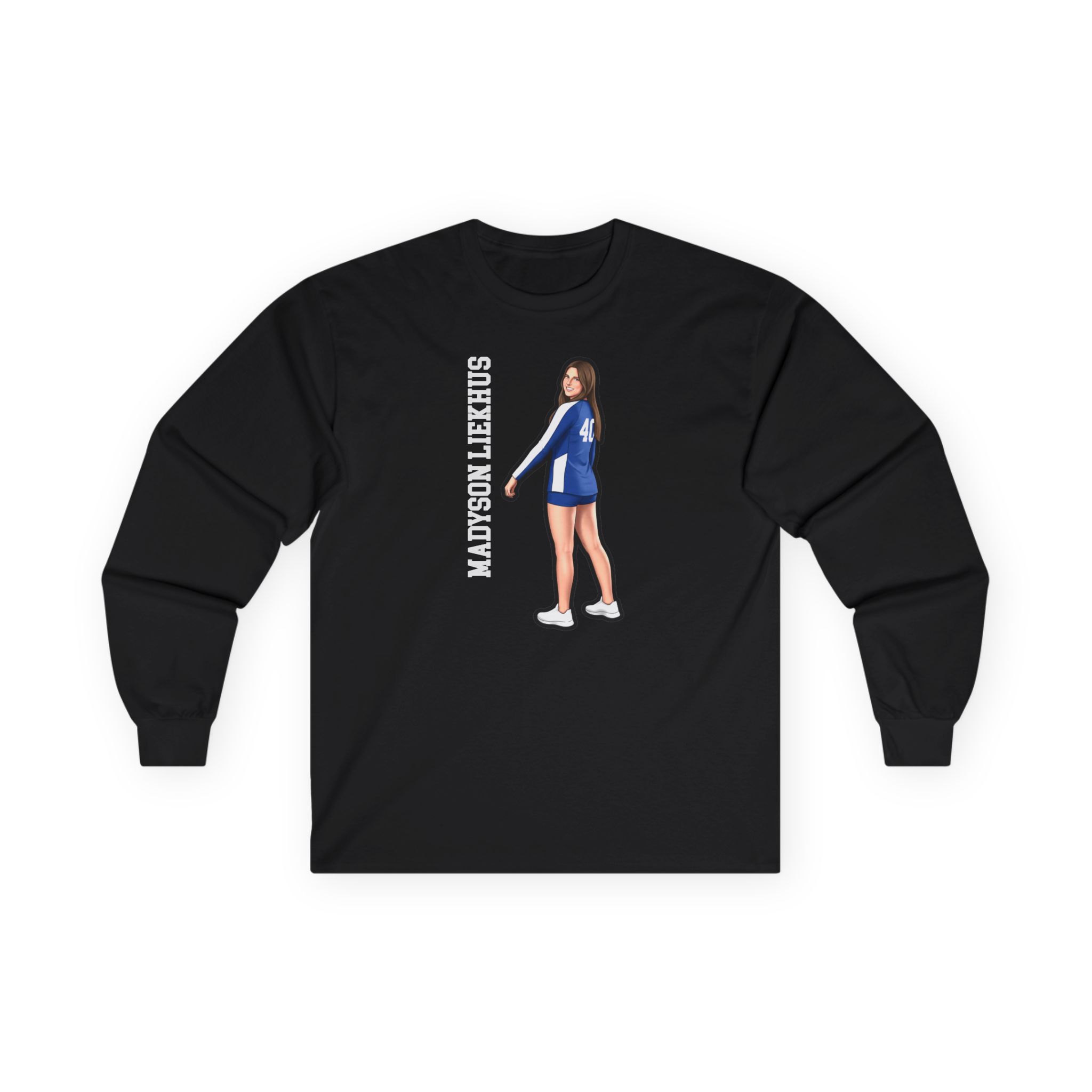 Long Sleeve Tee — character_name_vertical in Black