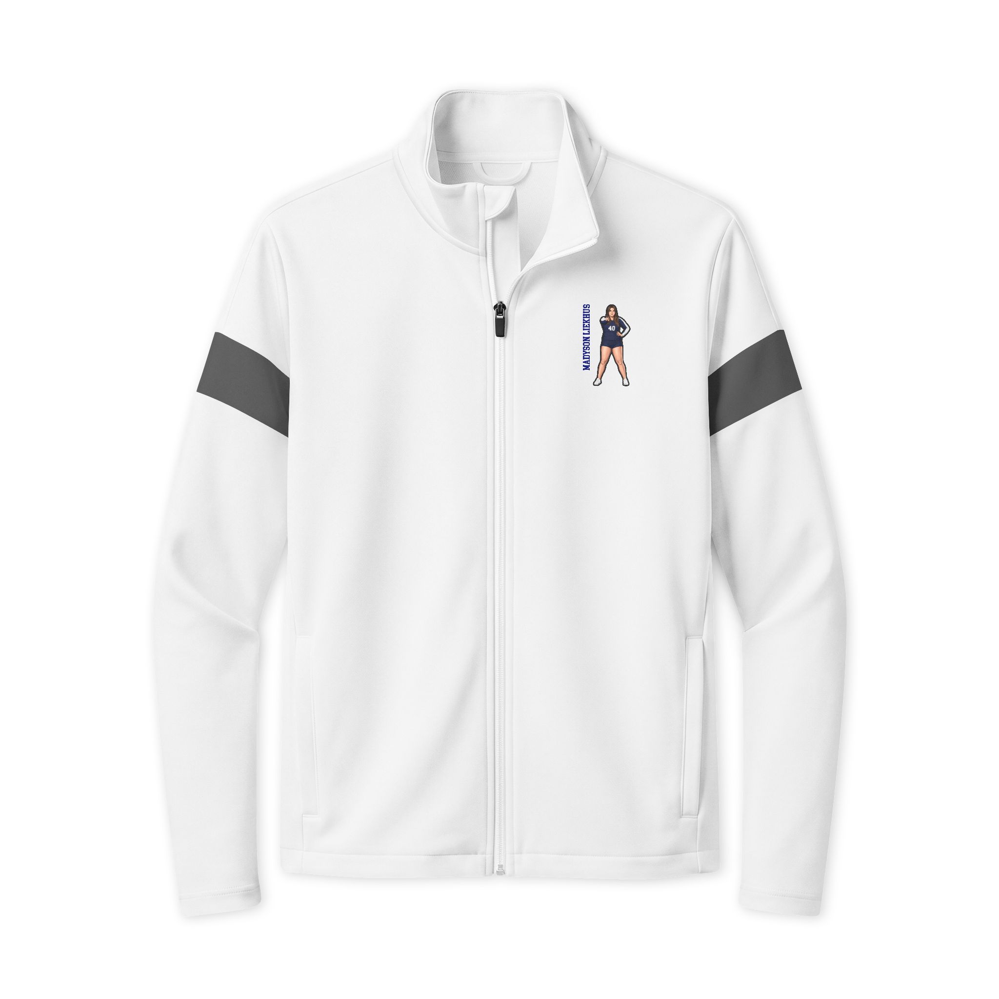 Travel Full-Zip Jacket — character_name_vertical in White/ Iron Grey