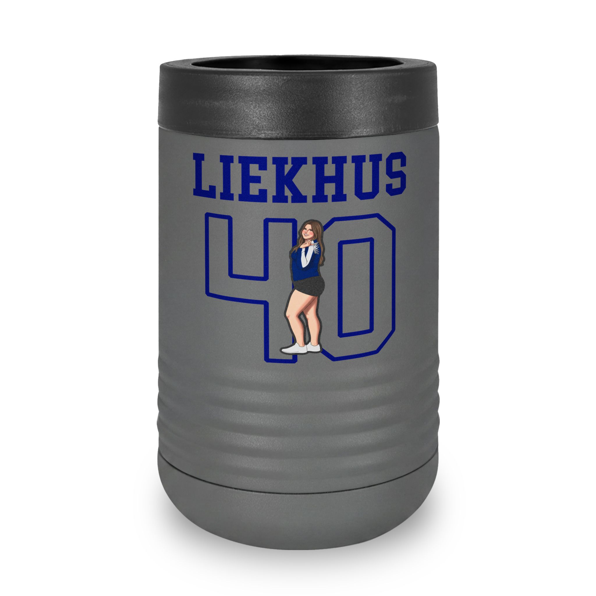 Stainless Can Cooler — character_shirsey in Grey