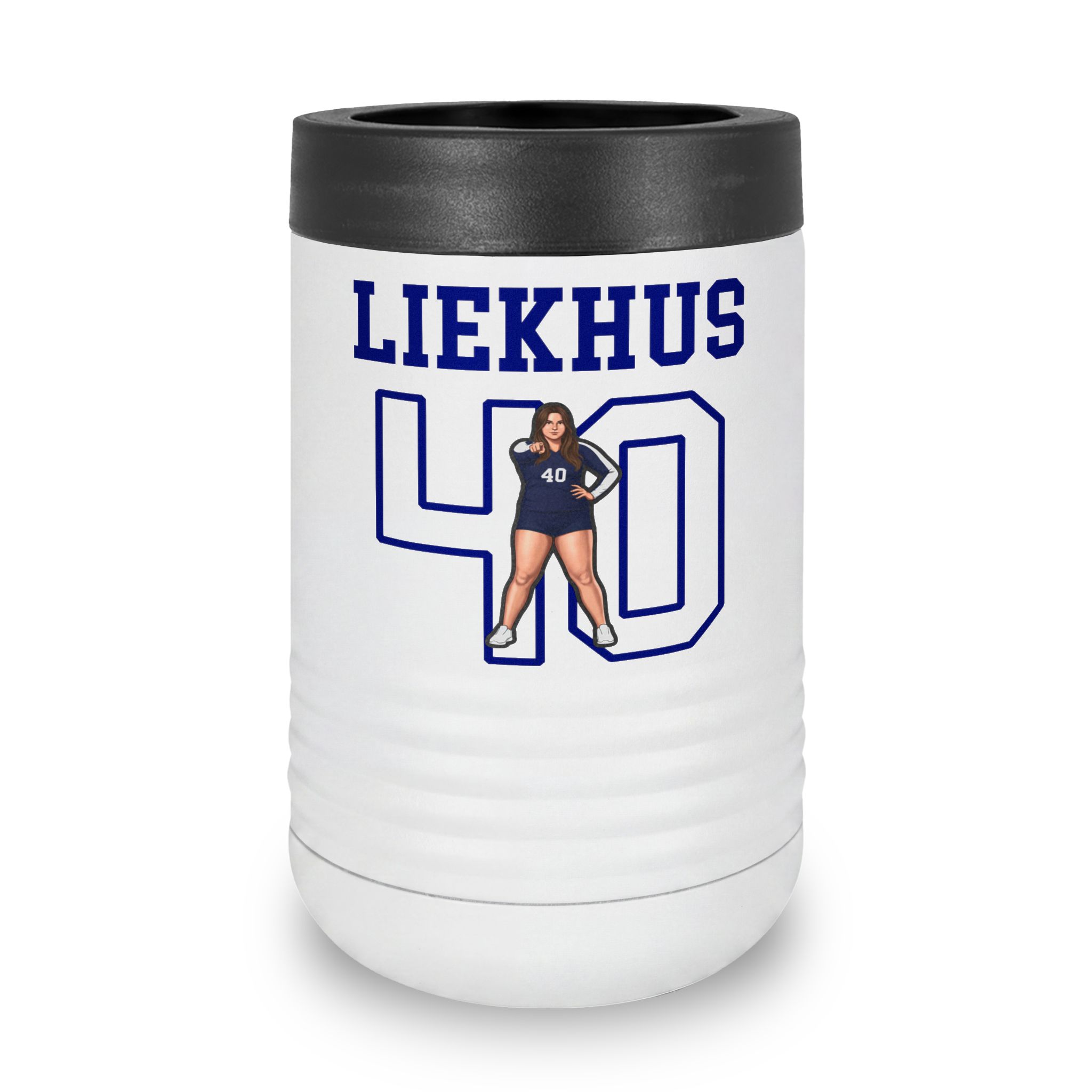 Stainless Can Cooler — character_shirsey in White