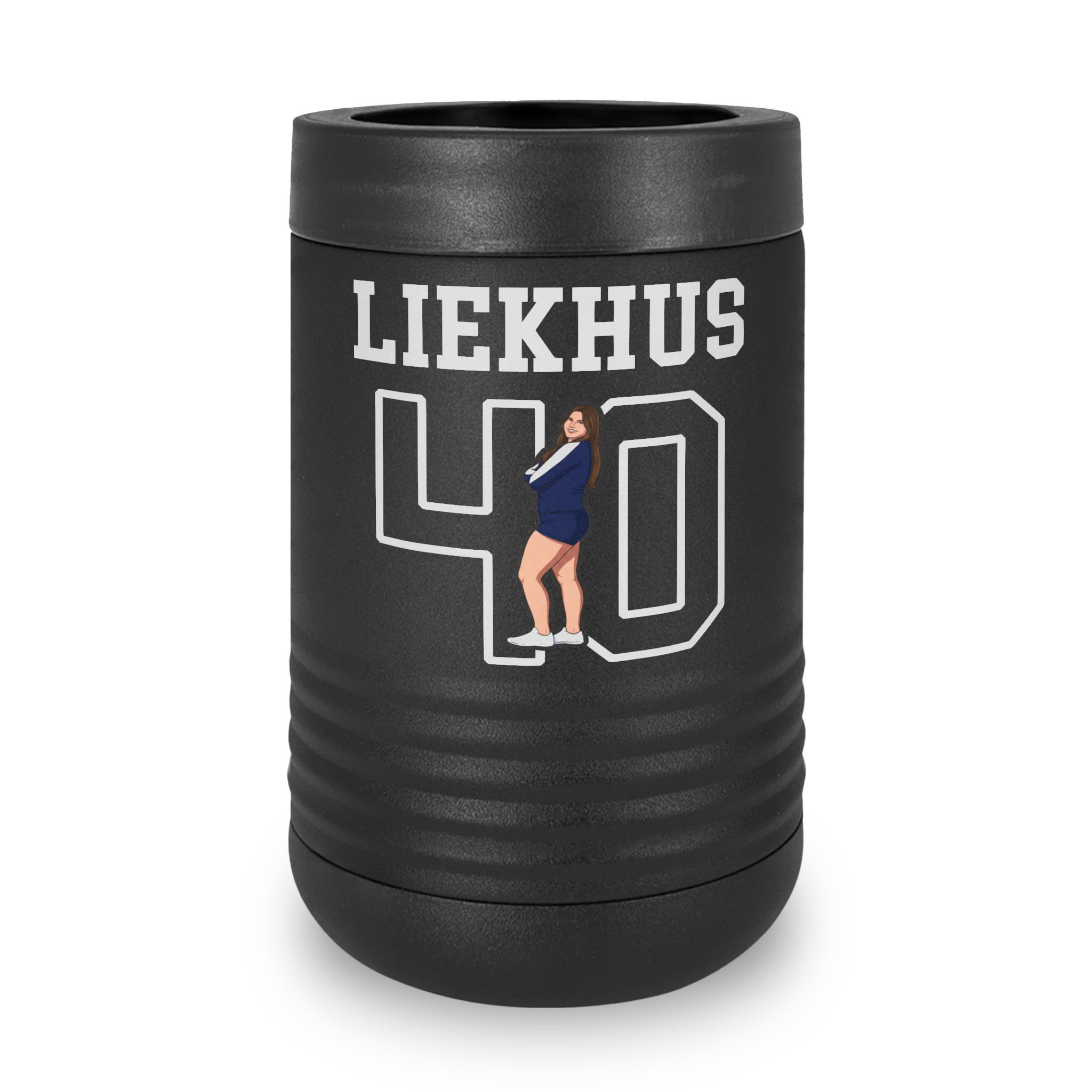 Stainless Can Cooler — character_shirsey in Black