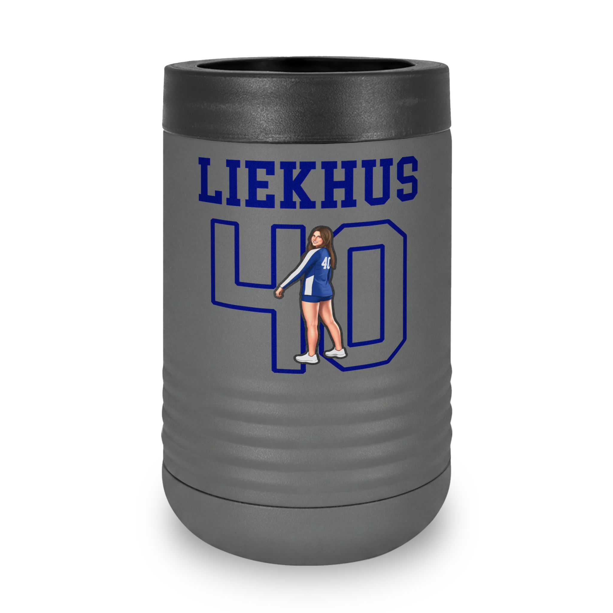 Stainless Can Cooler — character_shirsey in Grey