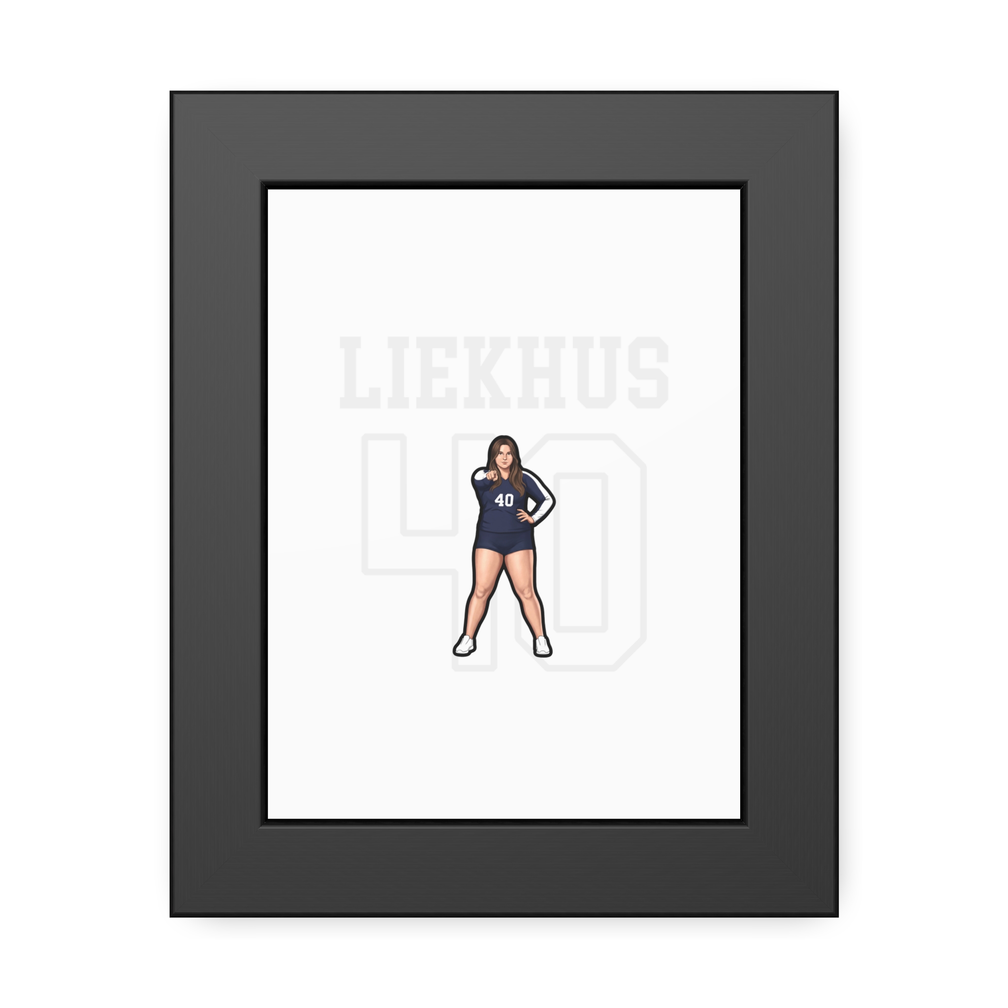 Framed Poster — character_shirsey in Black
