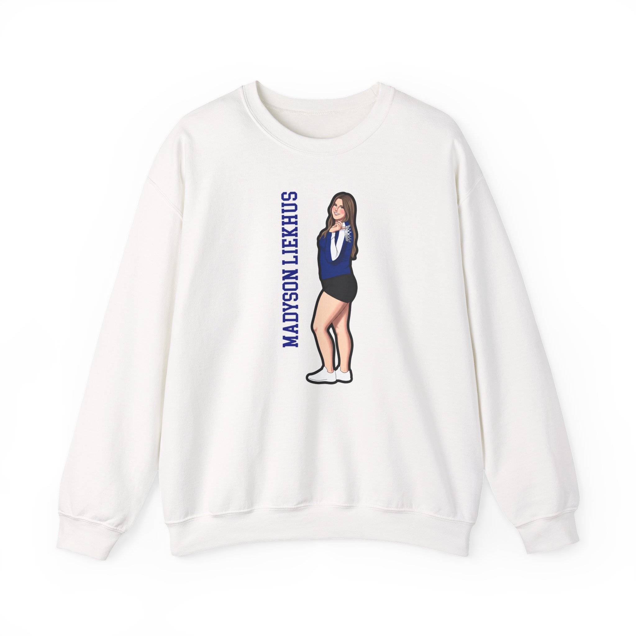 Crewneck Sweatshirt — character_name_vertical in White