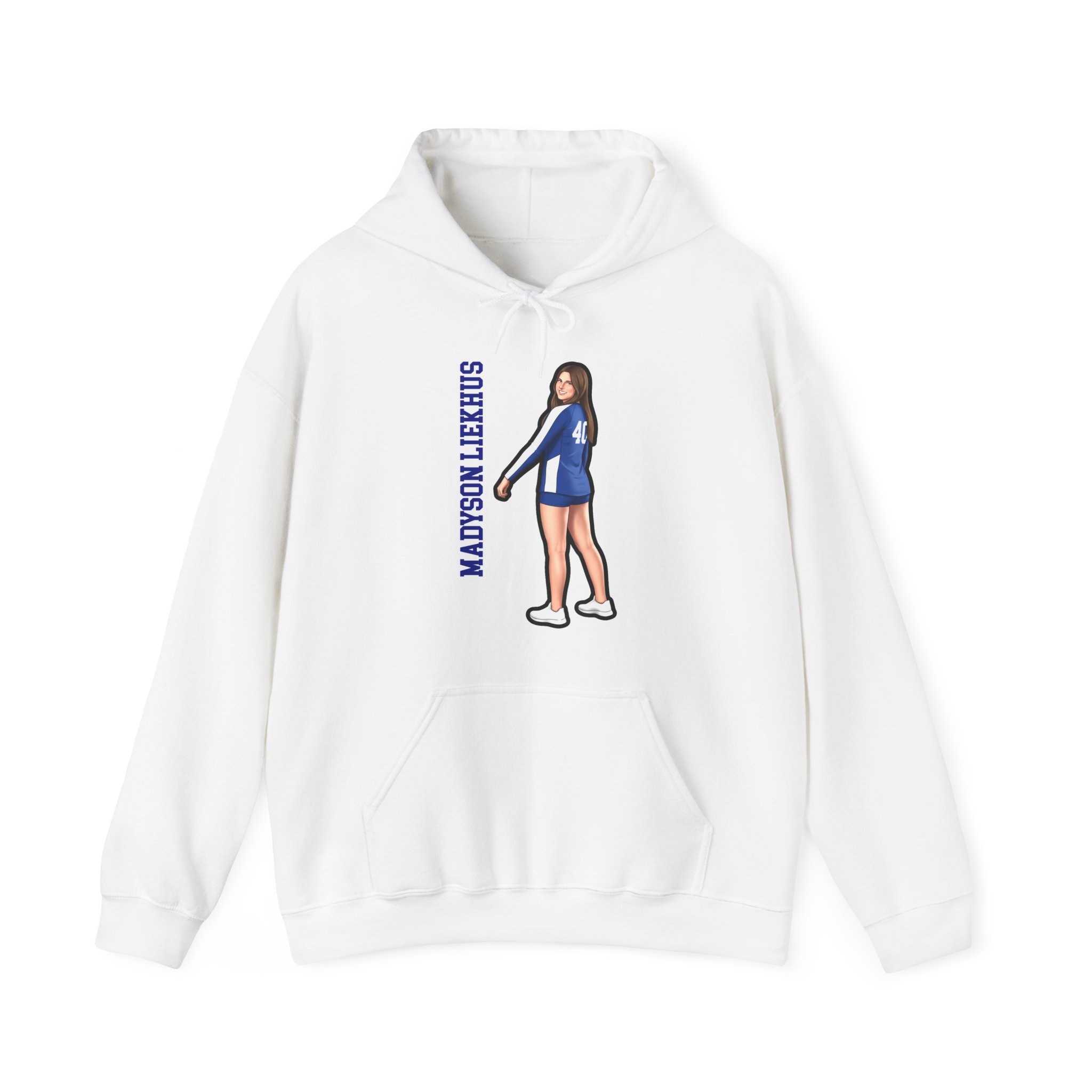 Hoodie — character_name_vertical in White