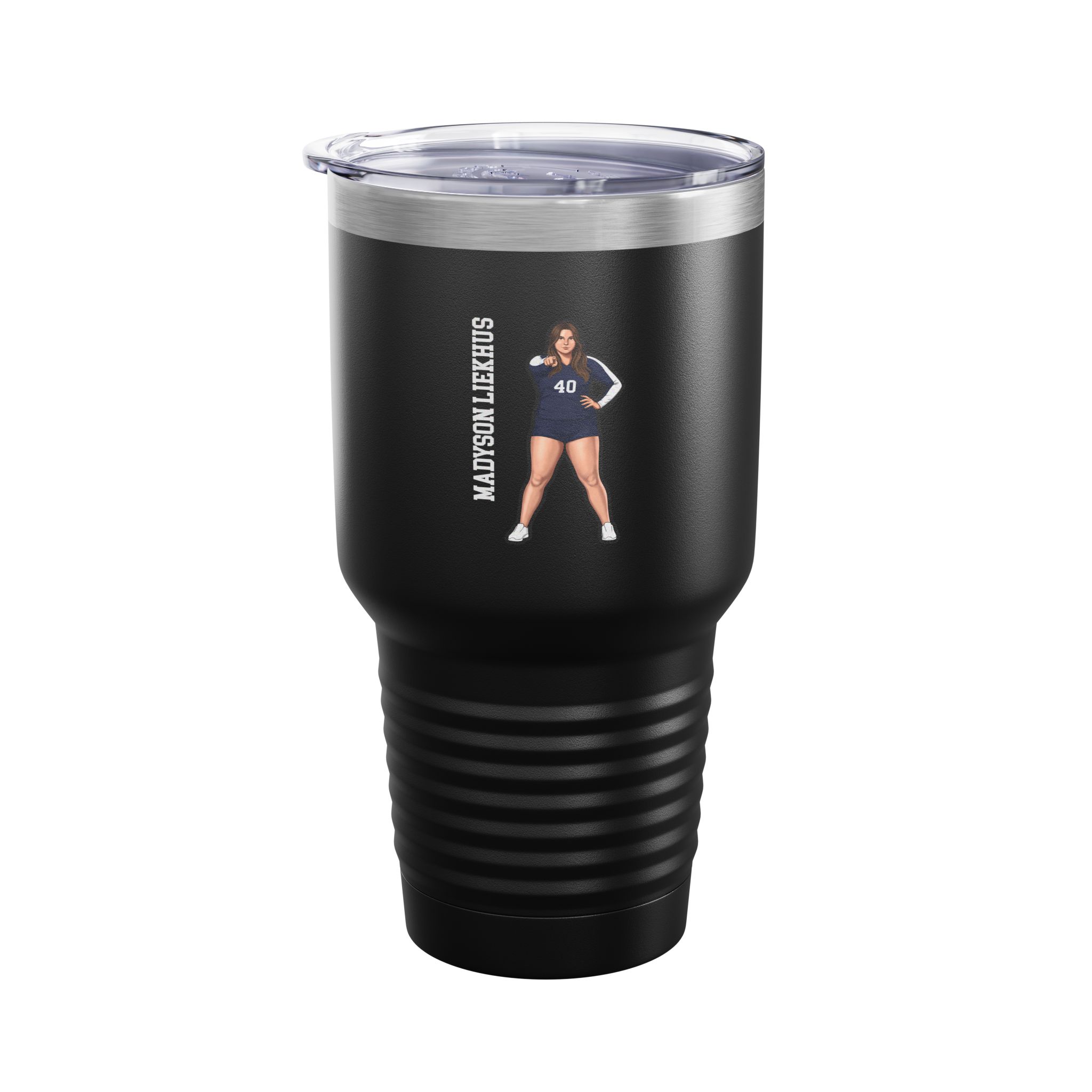 30oz Tumbler — character_name_vertical in Black