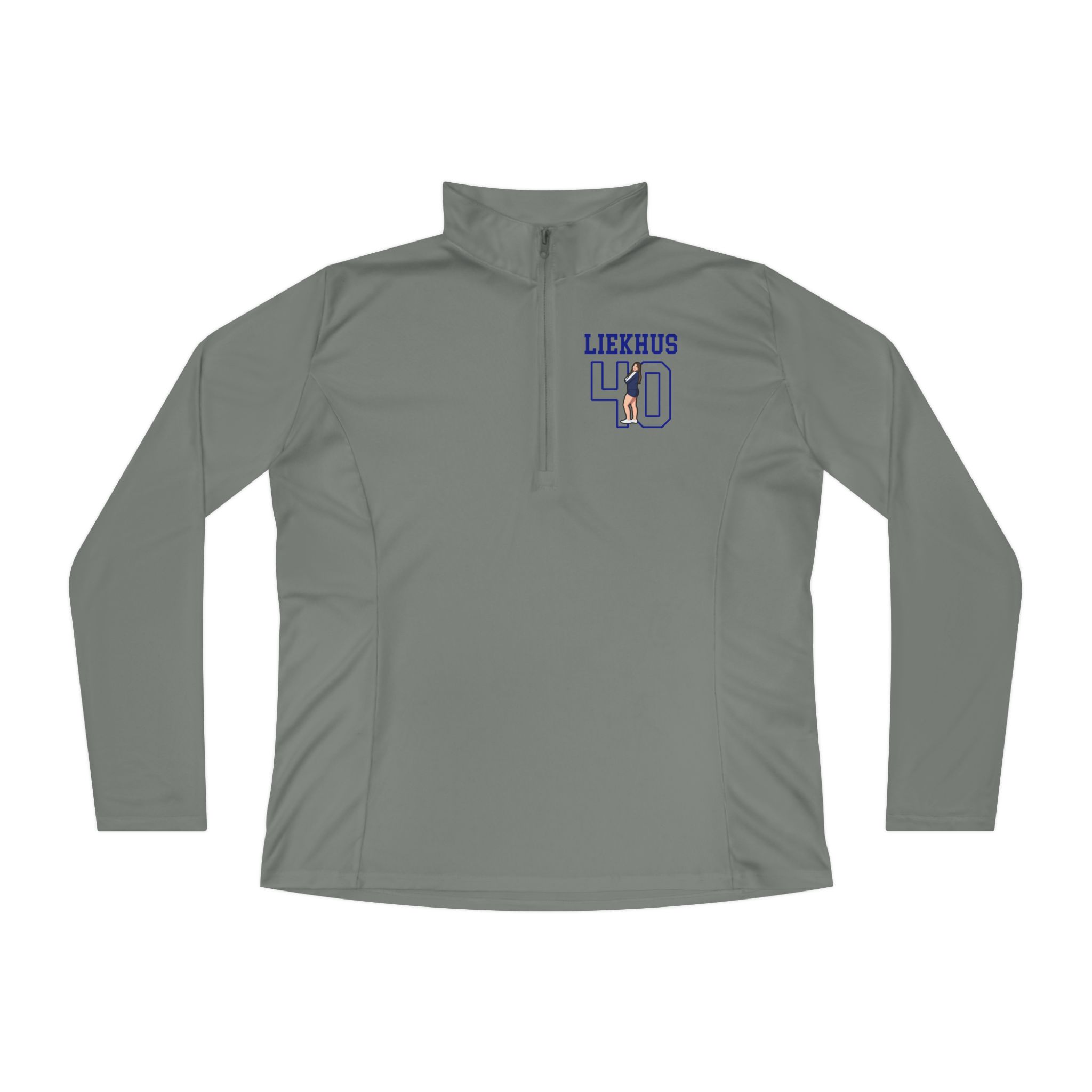 Women's Q-Zip Pullover — character_shirsey in Grey