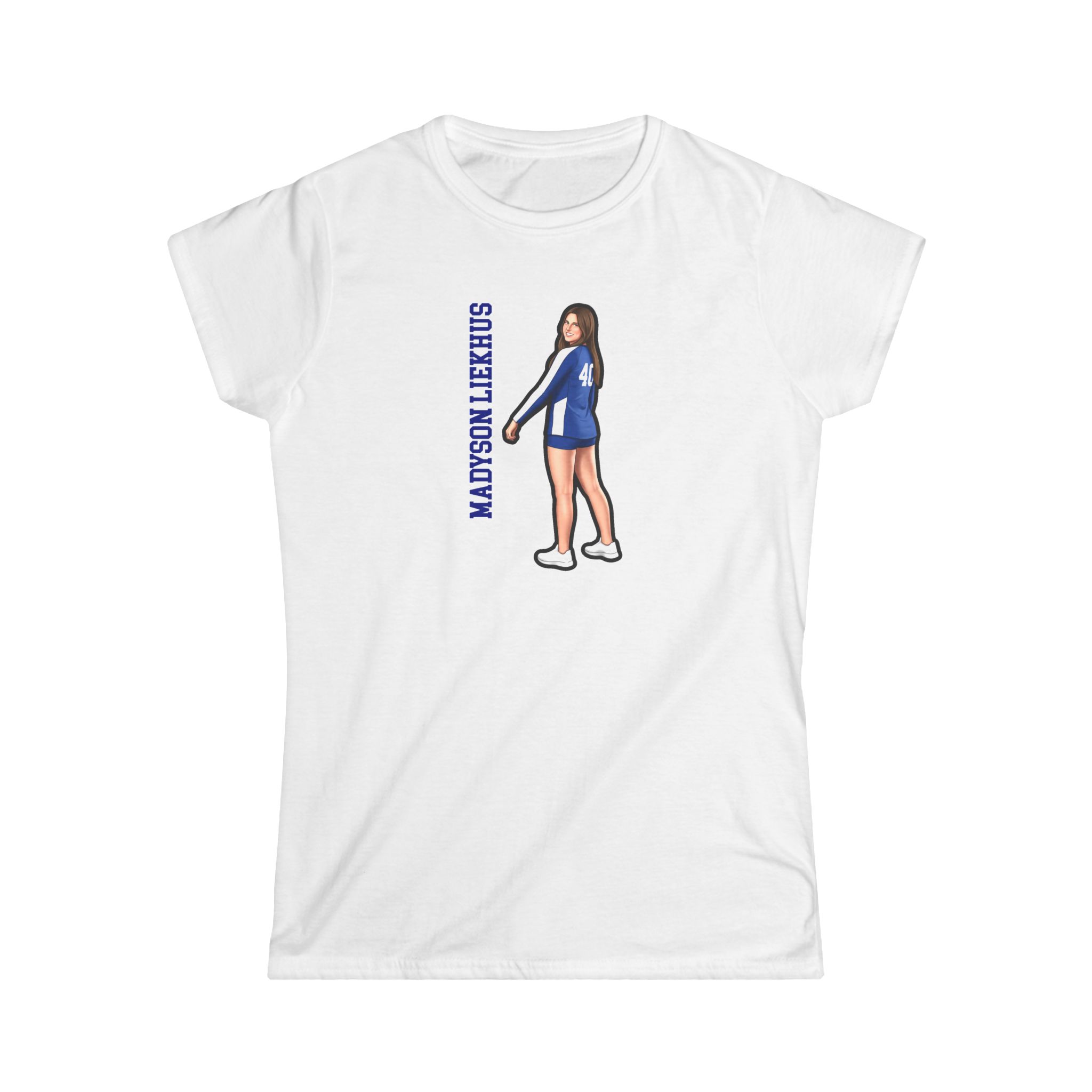 Women's Softstyle Tee — character_name_vertical in White