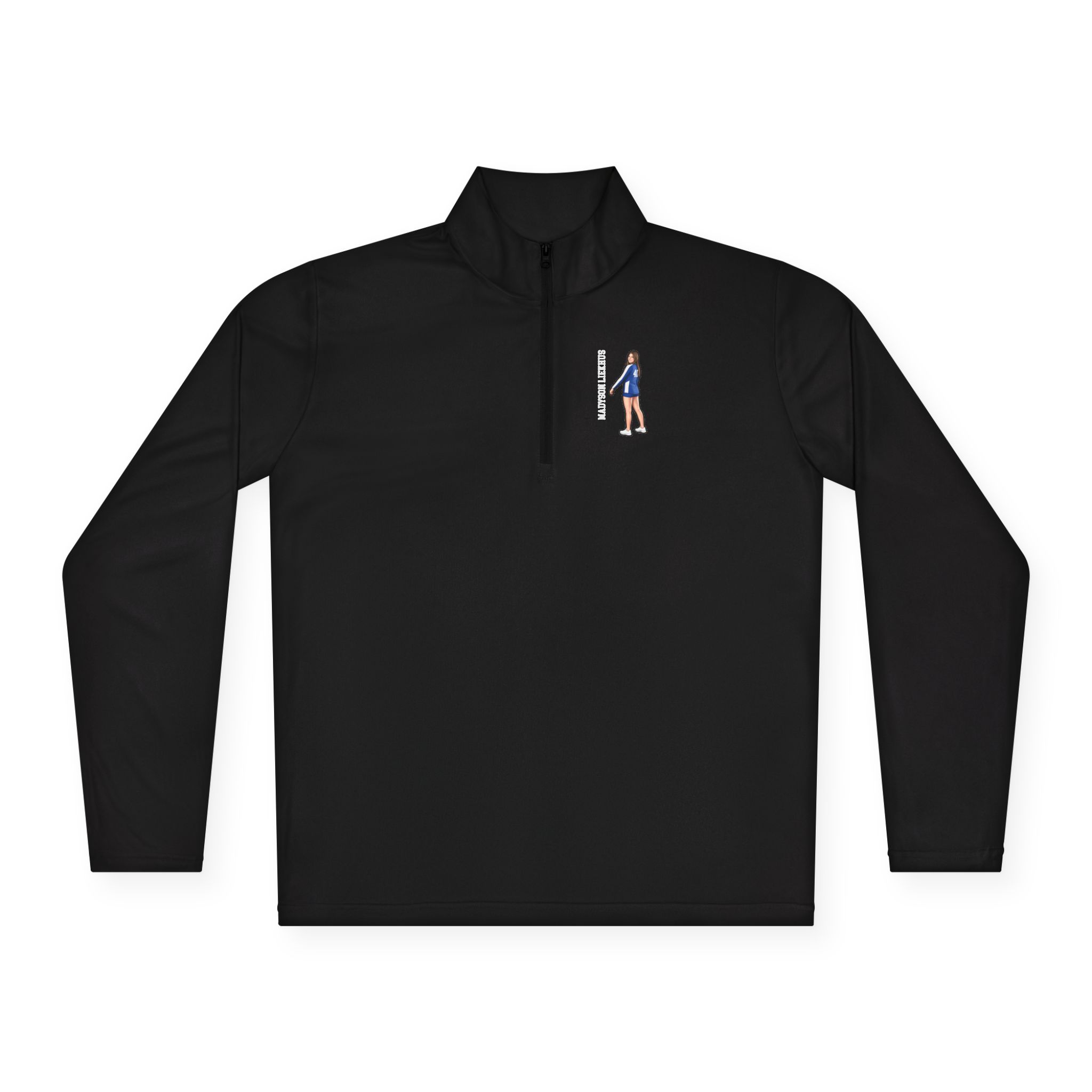 Q-Zip Pullover — character_name_vertical in Black