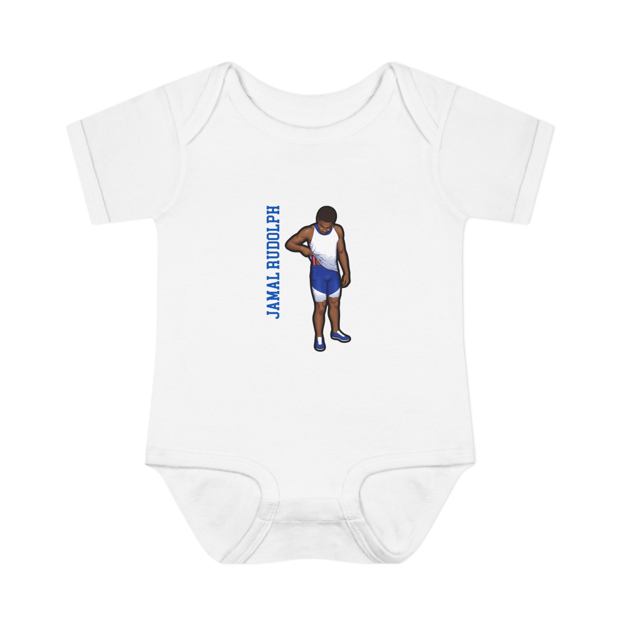 Baby Onesie — character_name_vertical in White