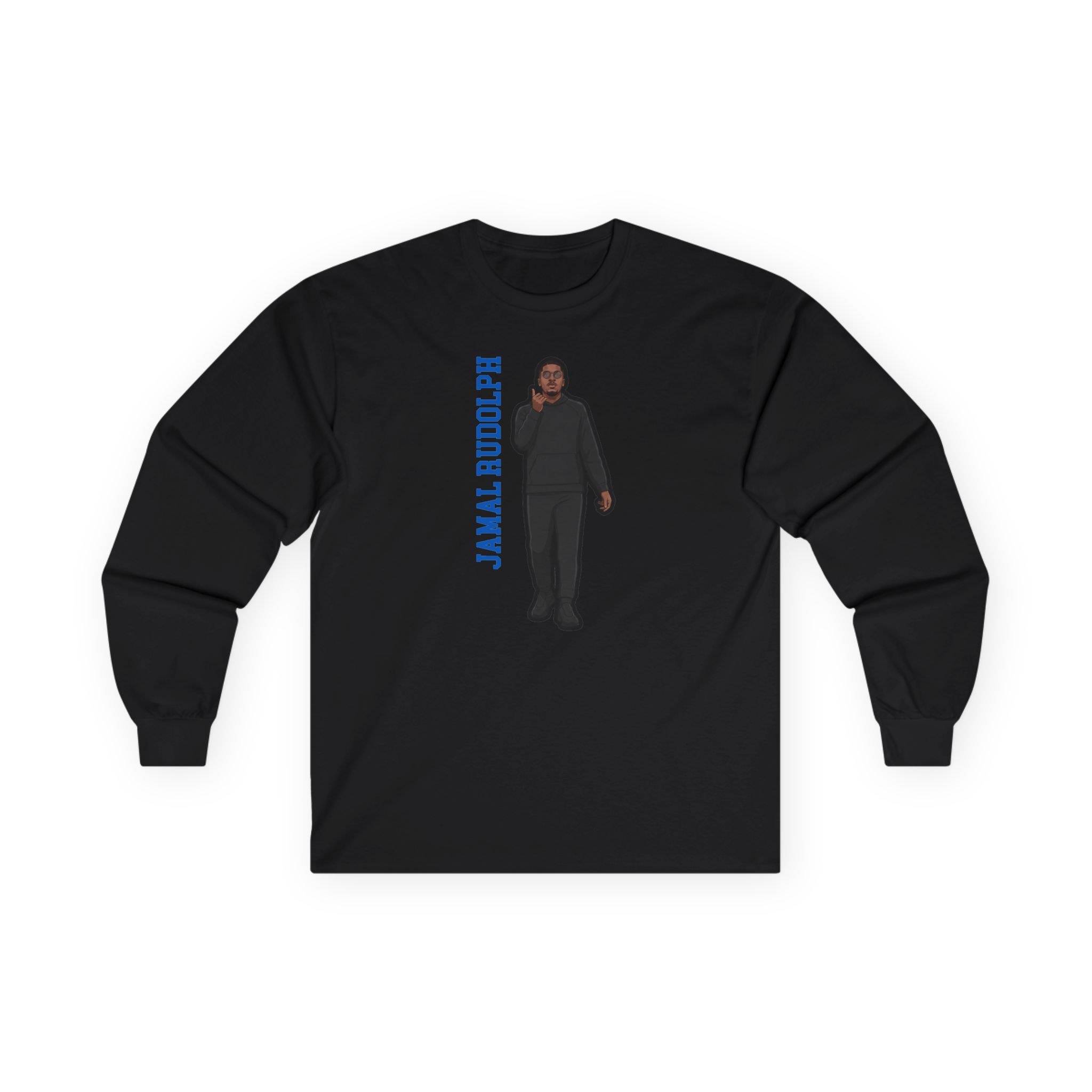 Long Sleeve Tee — character_name_vertical in Black