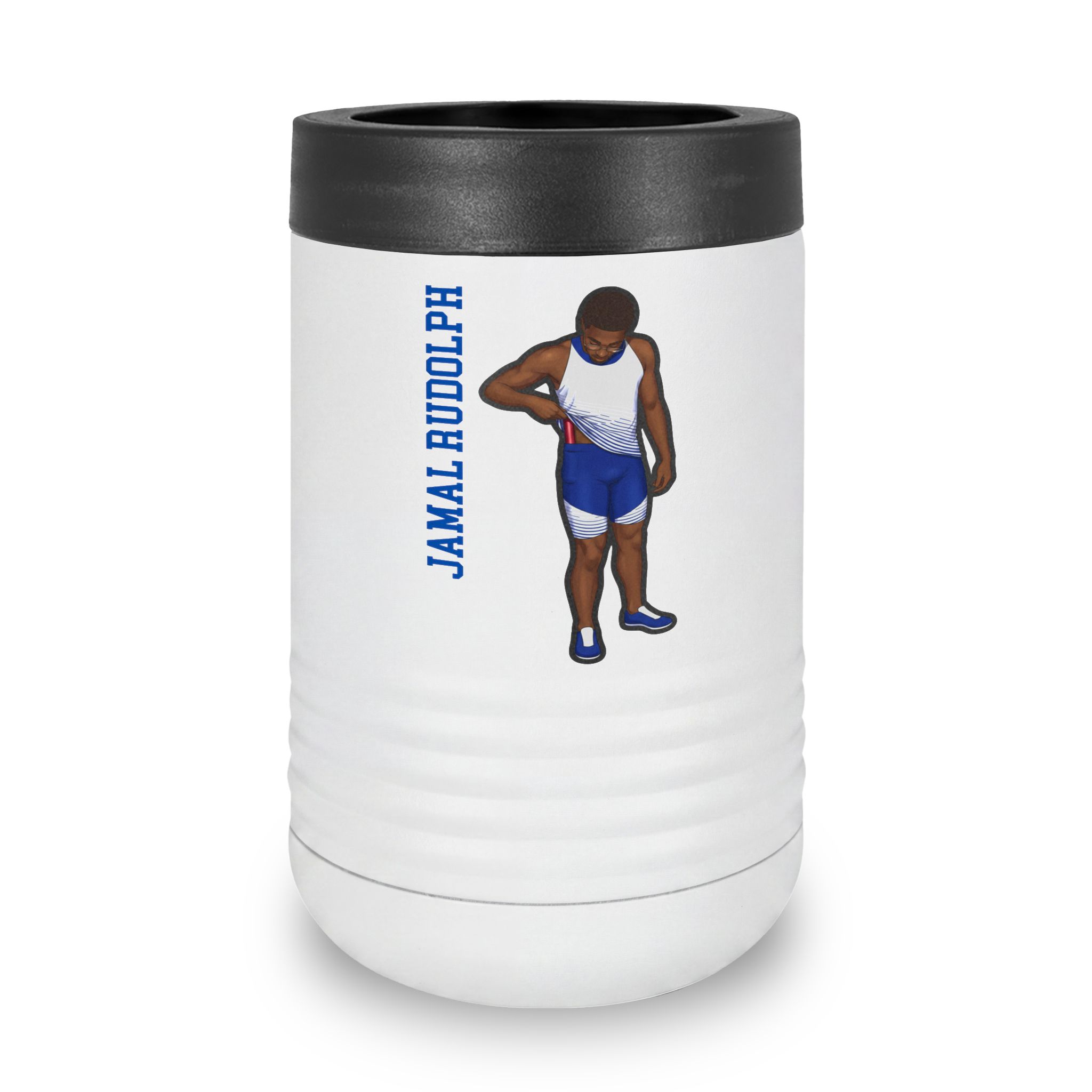 Stainless Can Cooler — character_name_vertical in White