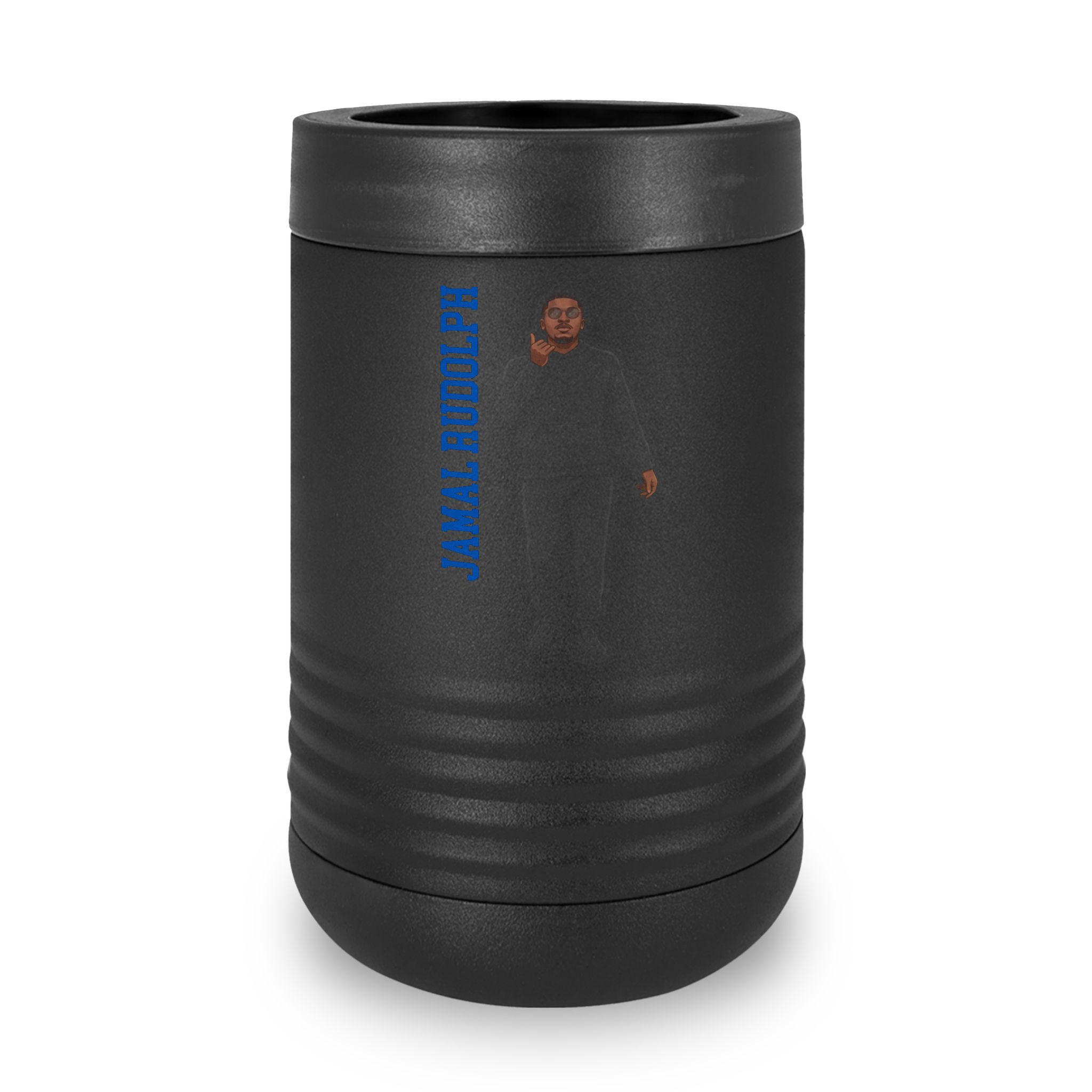 Stainless Can Cooler — character_name_vertical in Black