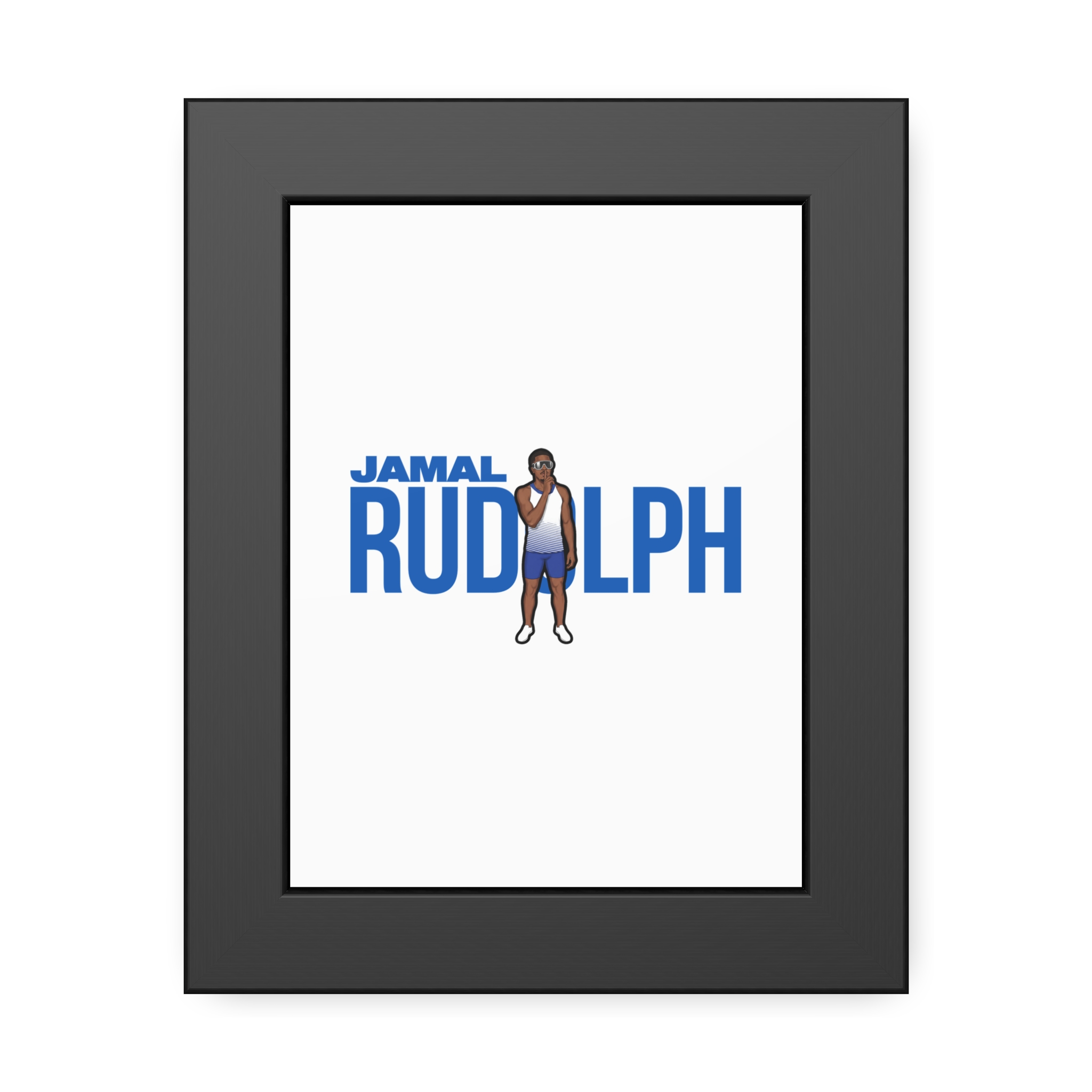 Framed Poster — character_player_name in Black