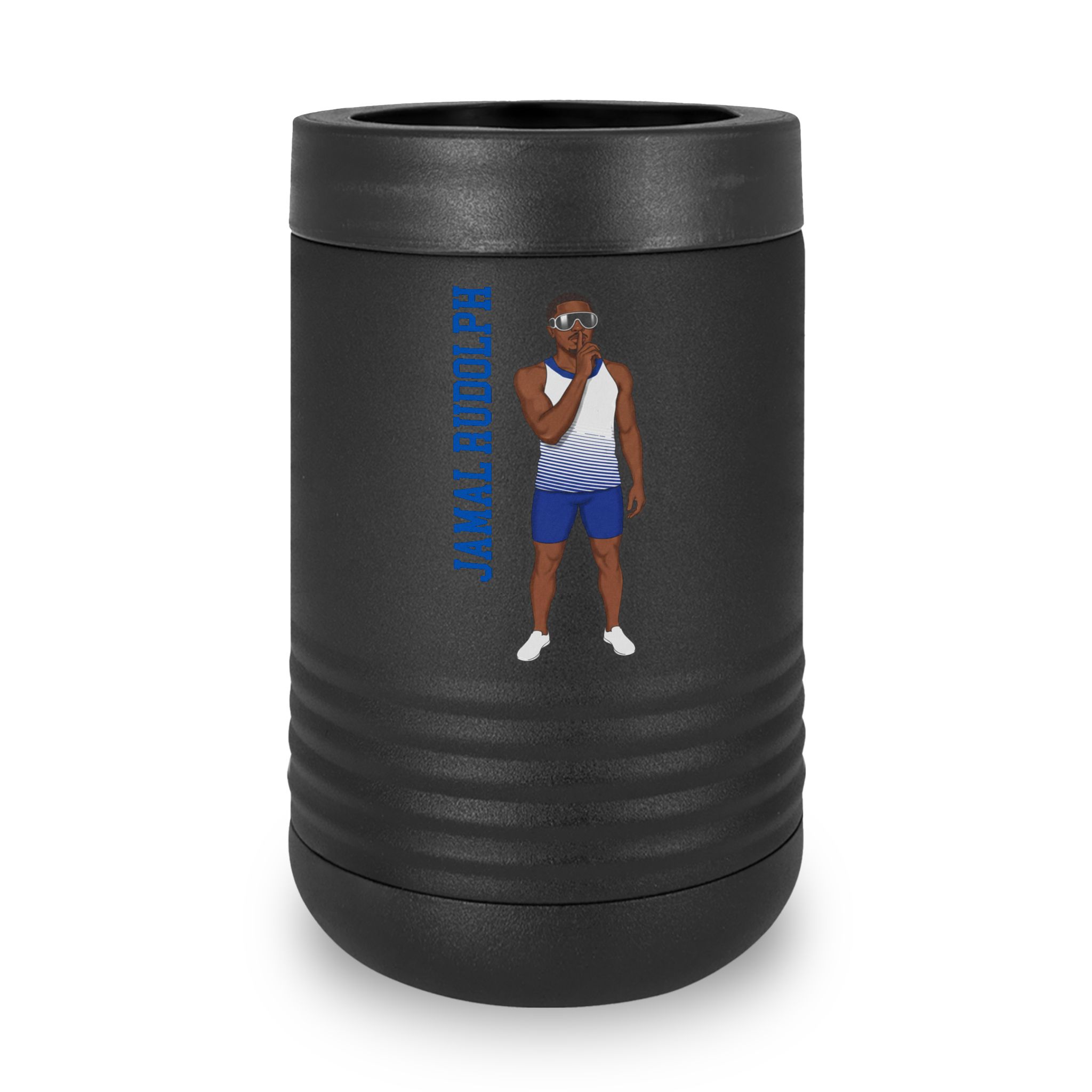 Stainless Can Cooler — character_name_vertical in Black