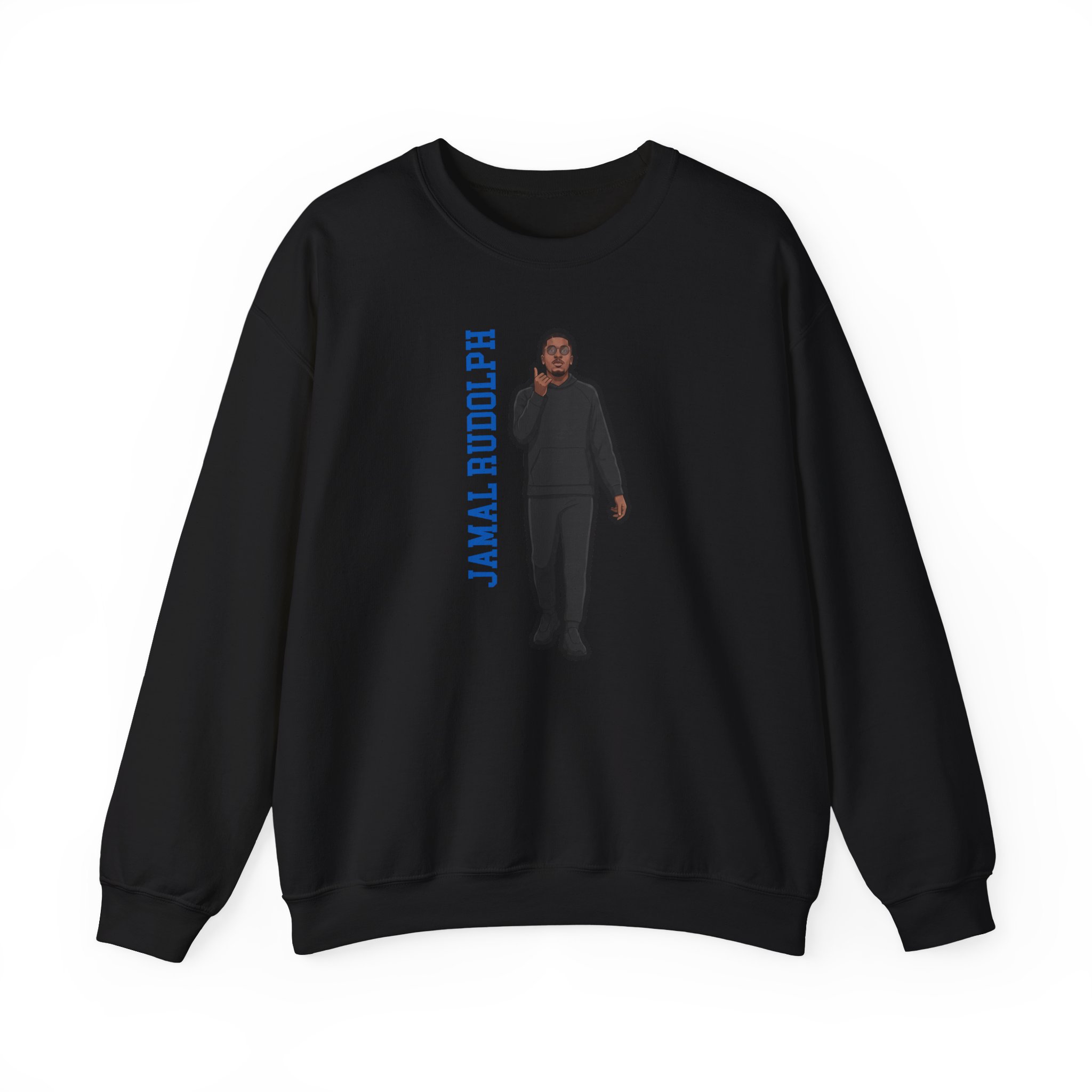 Crewneck Sweatshirt — character_name_vertical in Black