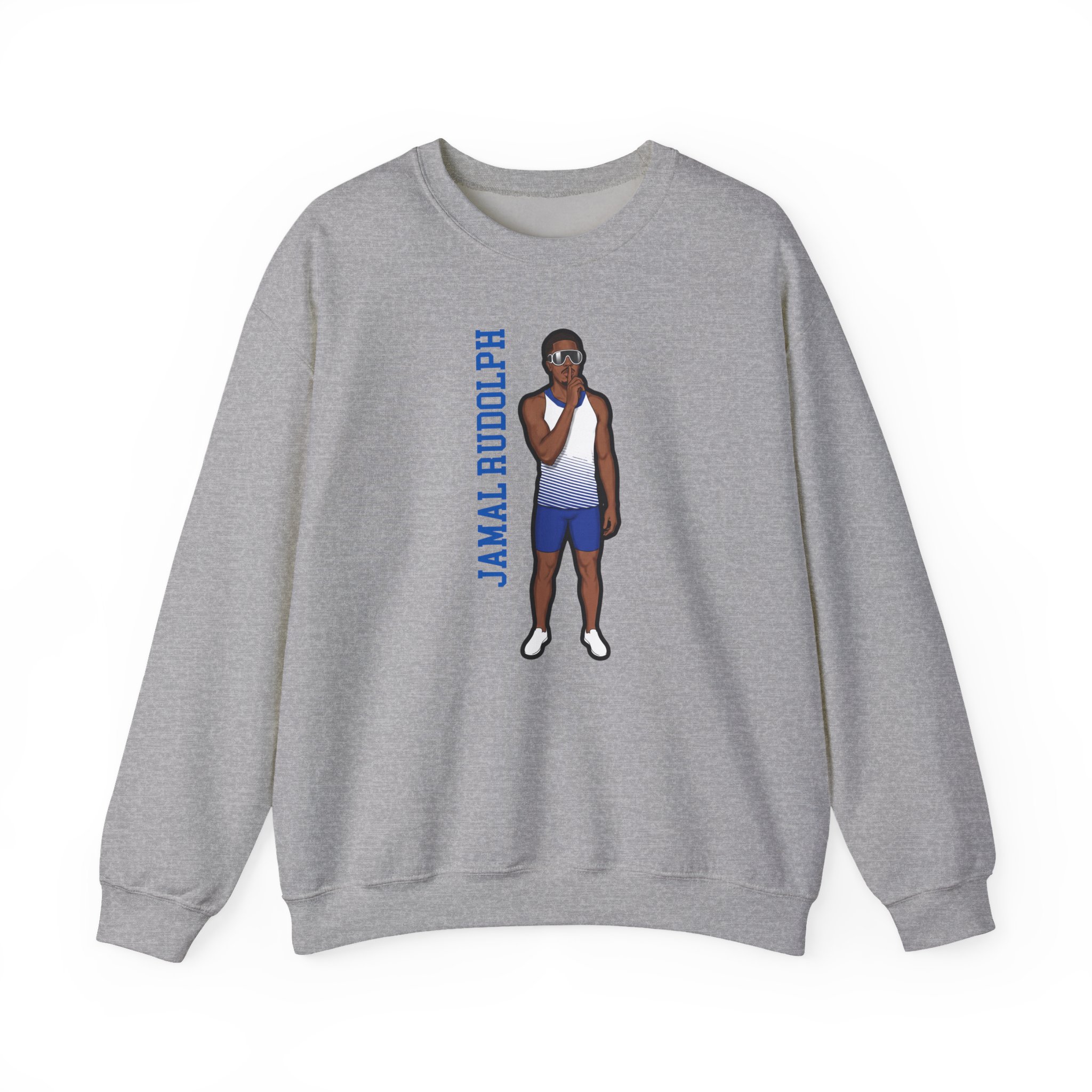 Crewneck Sweatshirt — character_name_vertical in Grey