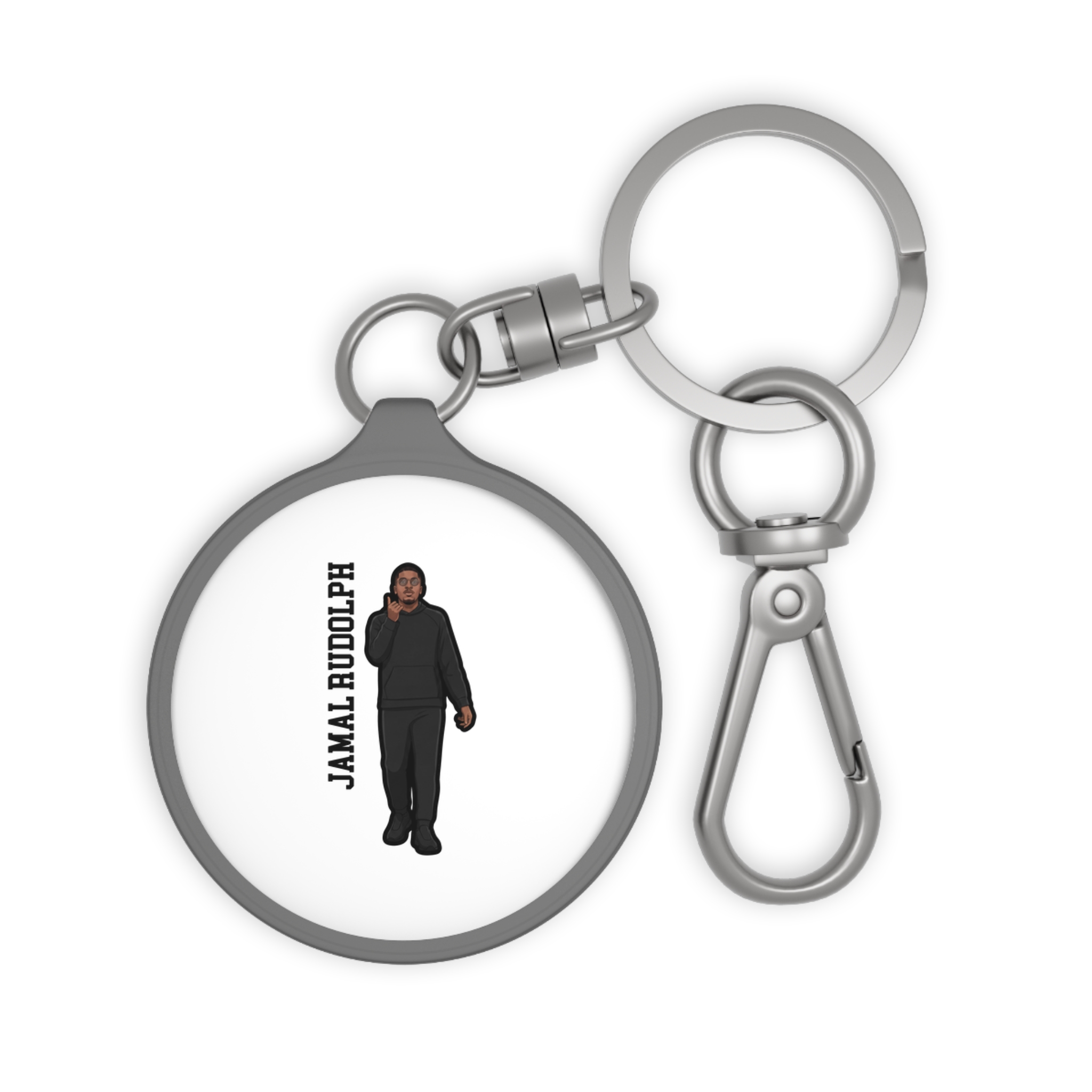 Keychain — character_name_vertical in Grey