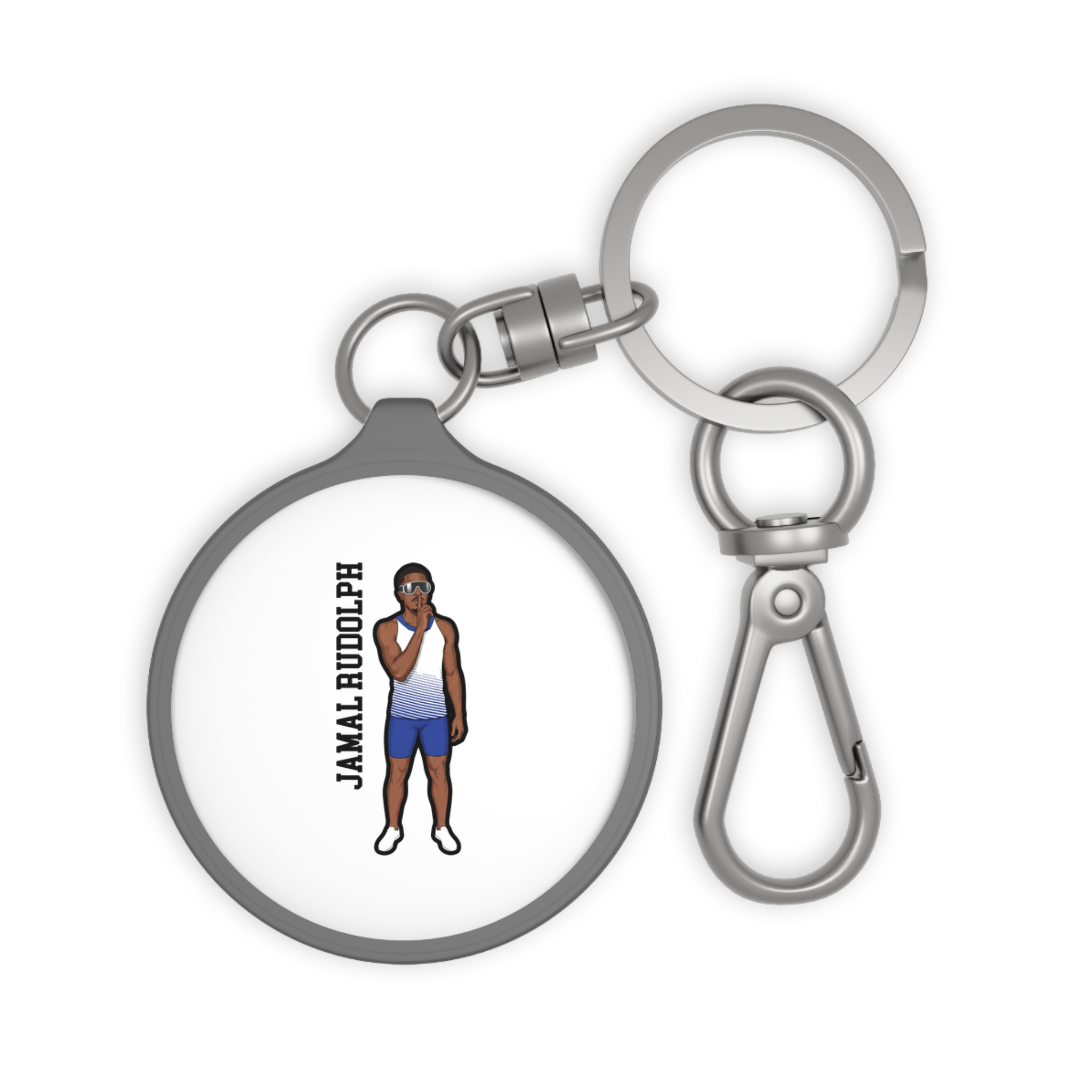 Keychain — character_name_vertical in Grey