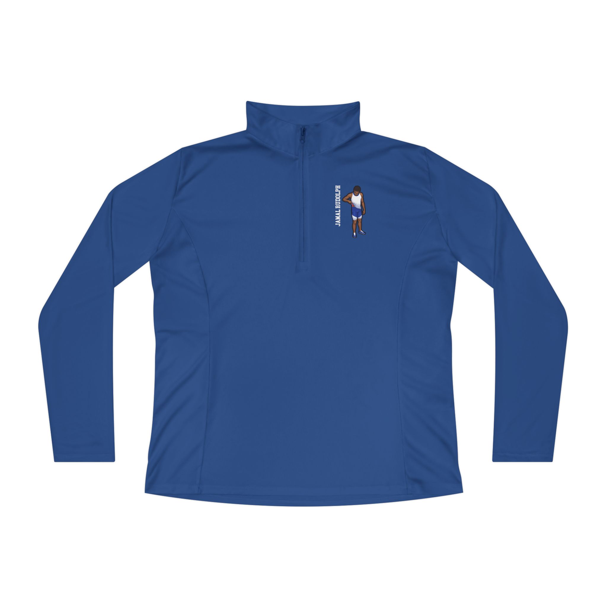 Women's Q-Zip Pullover — character_name_vertical in Royal