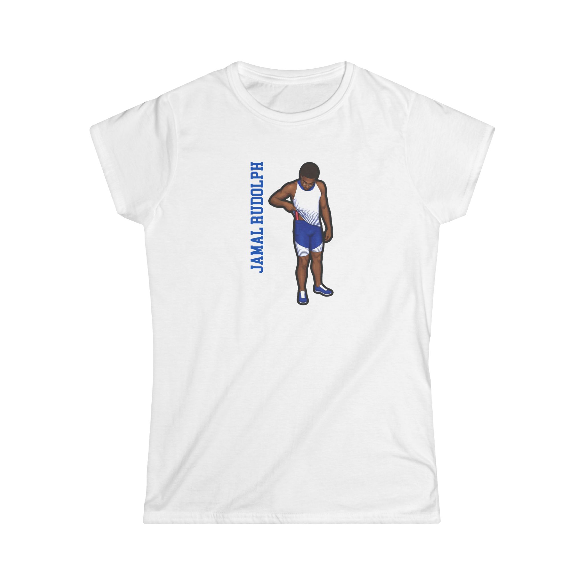 Women's Softstyle Tee — character_name_vertical in White