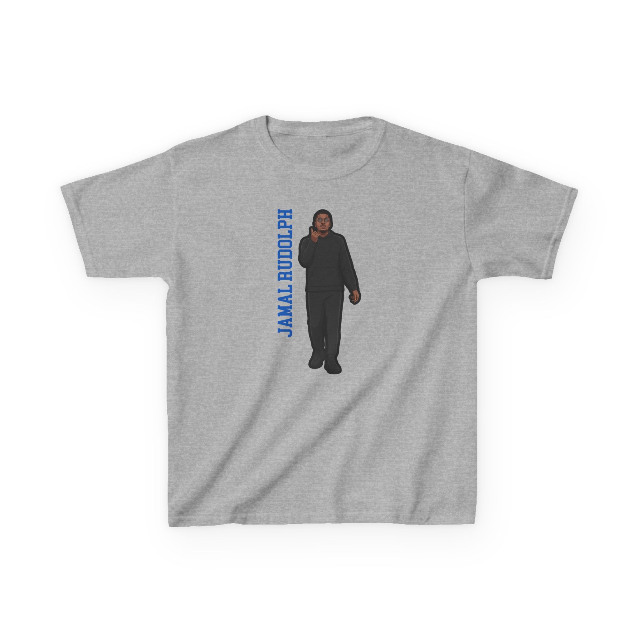 Youth Tee — character_name_vertical in Grey