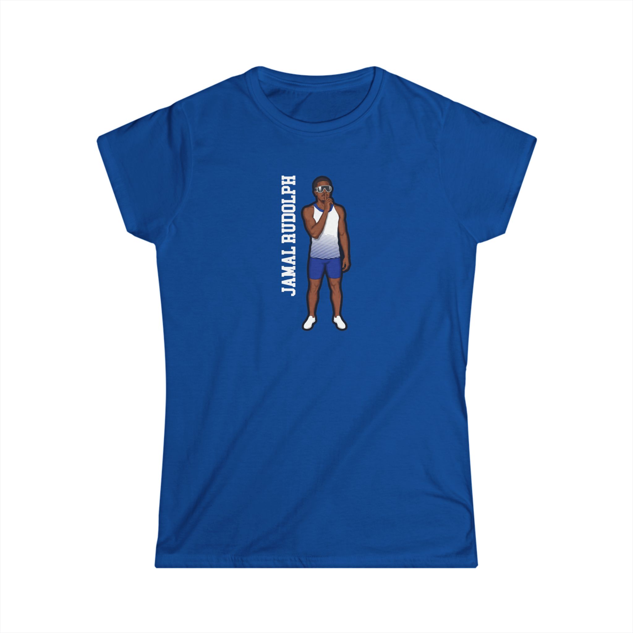 Women's Softstyle Tee — character_name_vertical in Royal