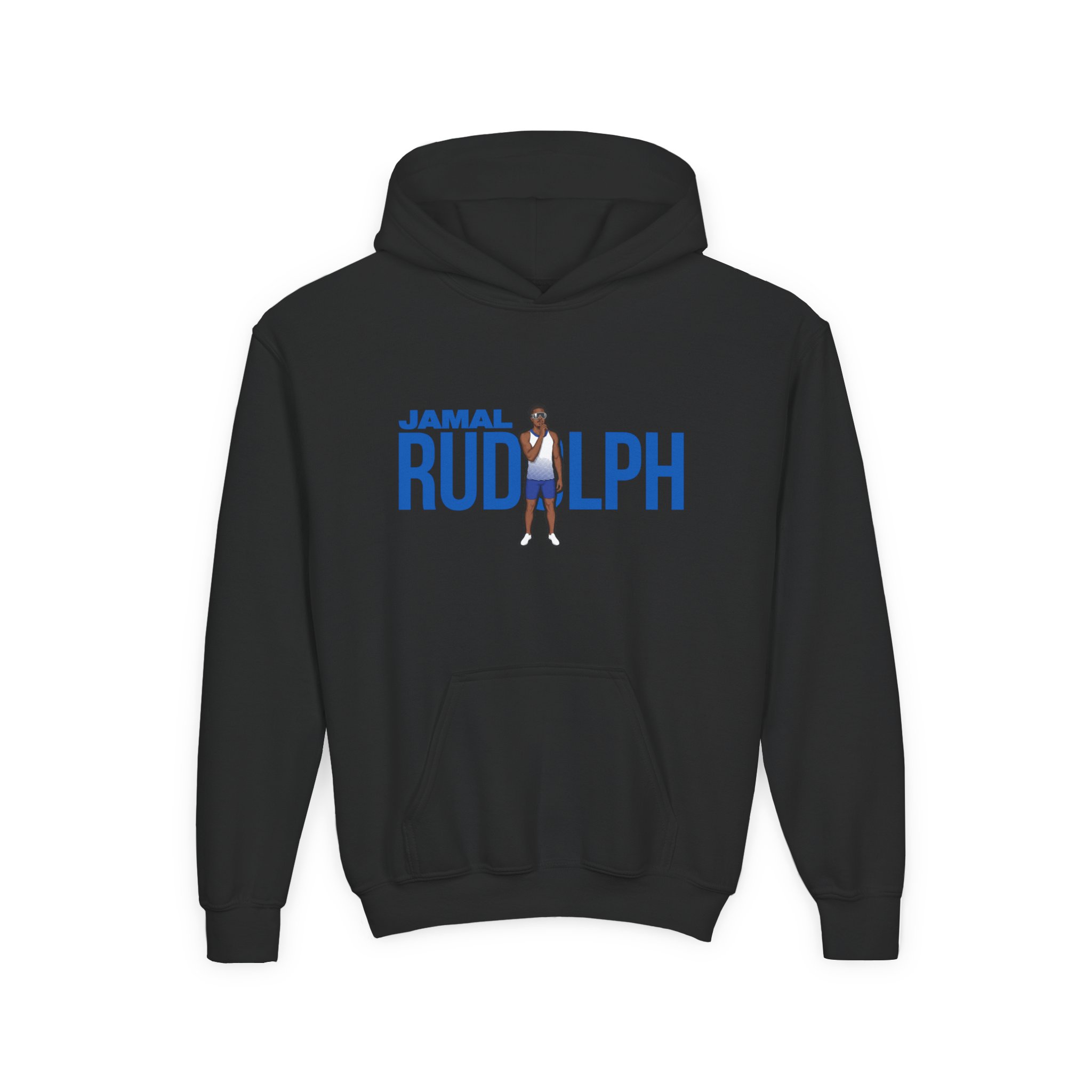 Youth Hoodie — character_player_name in Black