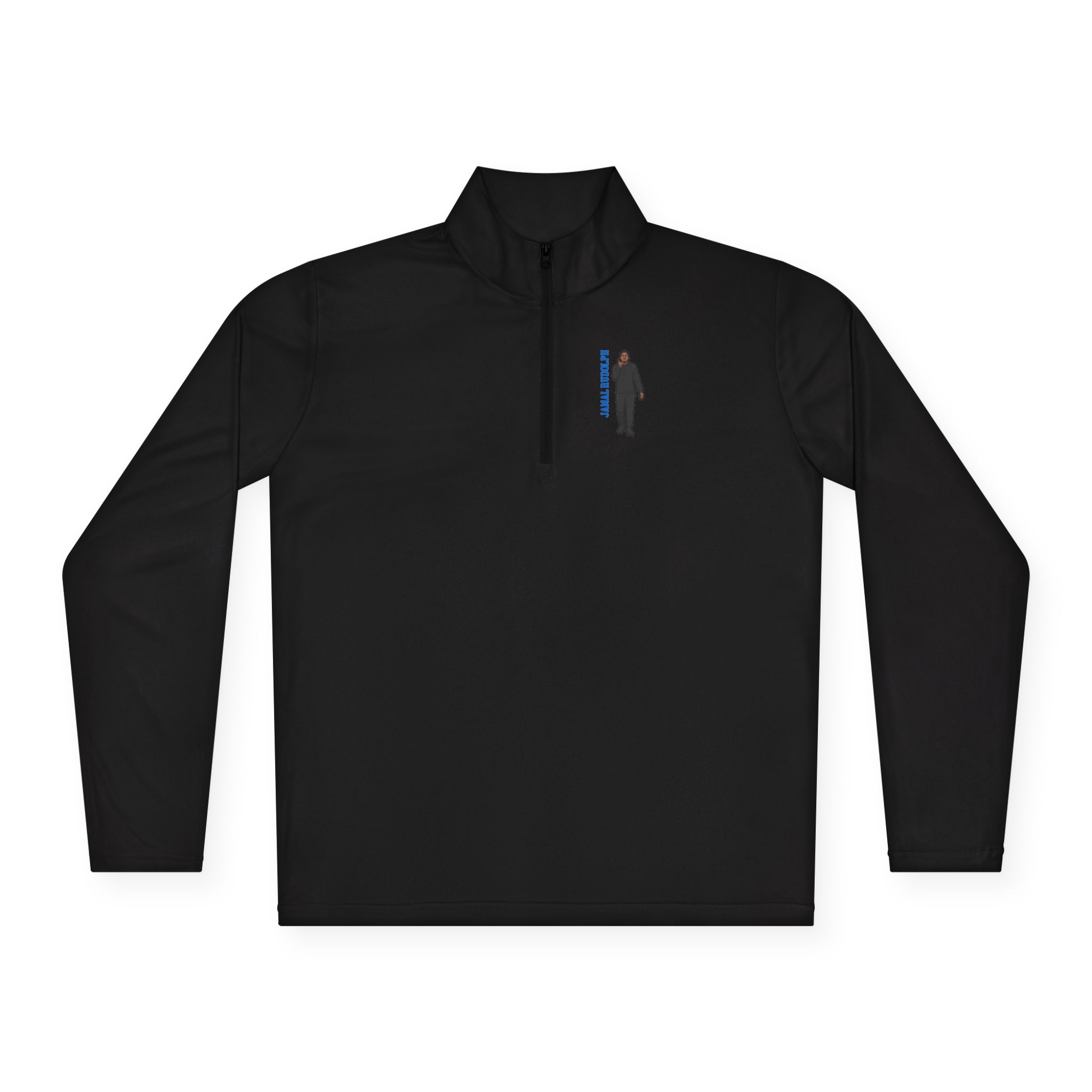 Q-Zip Pullover — character_name_vertical in Black