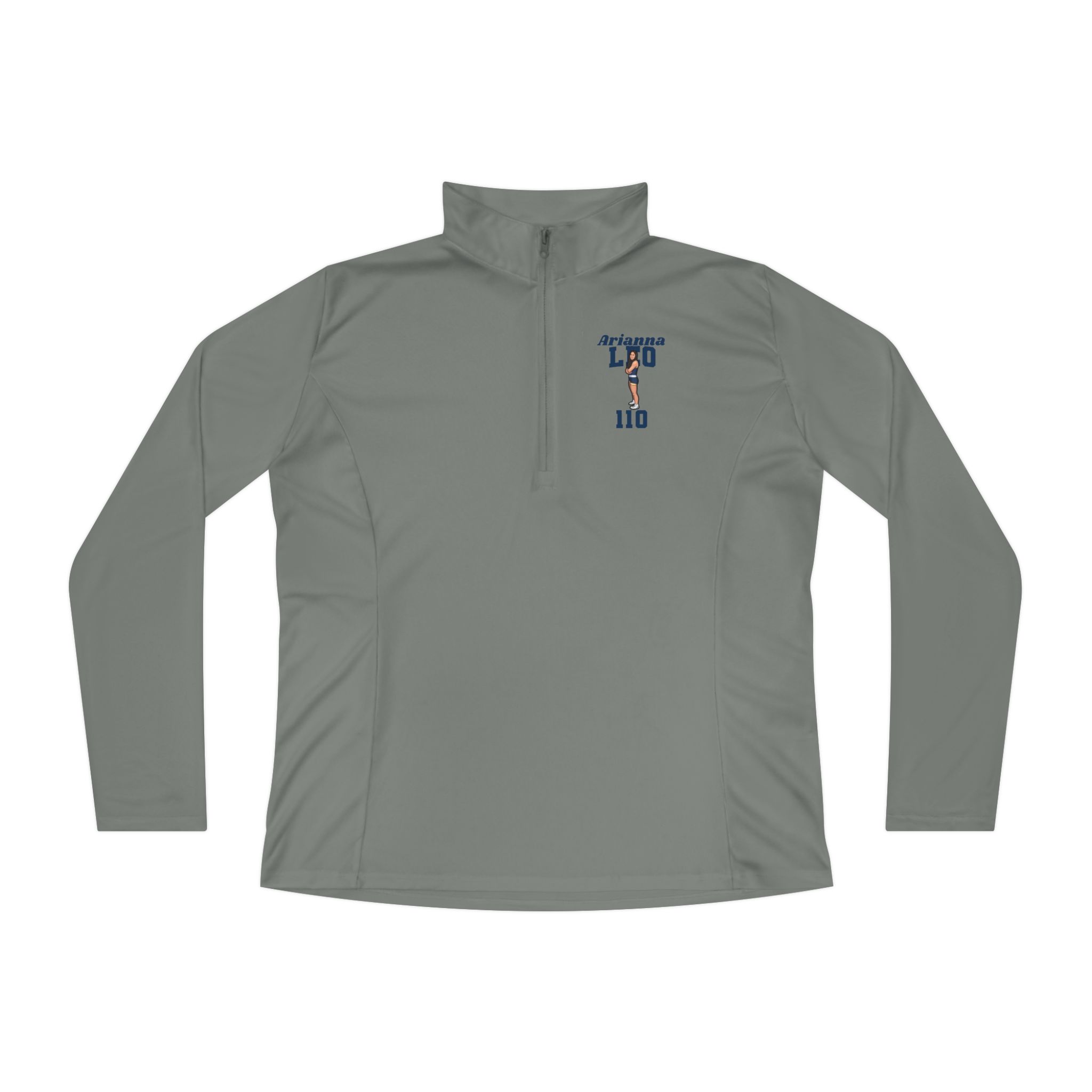 Women's Q-Zip Pullover — character_signature_arch in Grey
