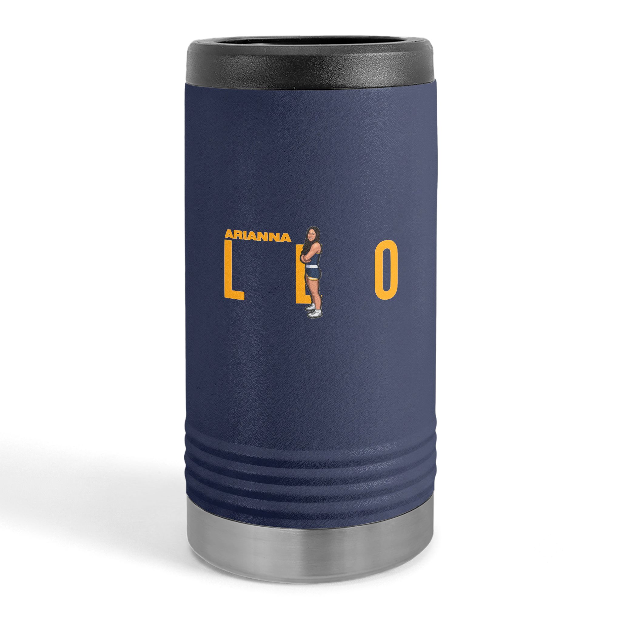 Slim Stainless Can Cooler — character_player_name in Navy