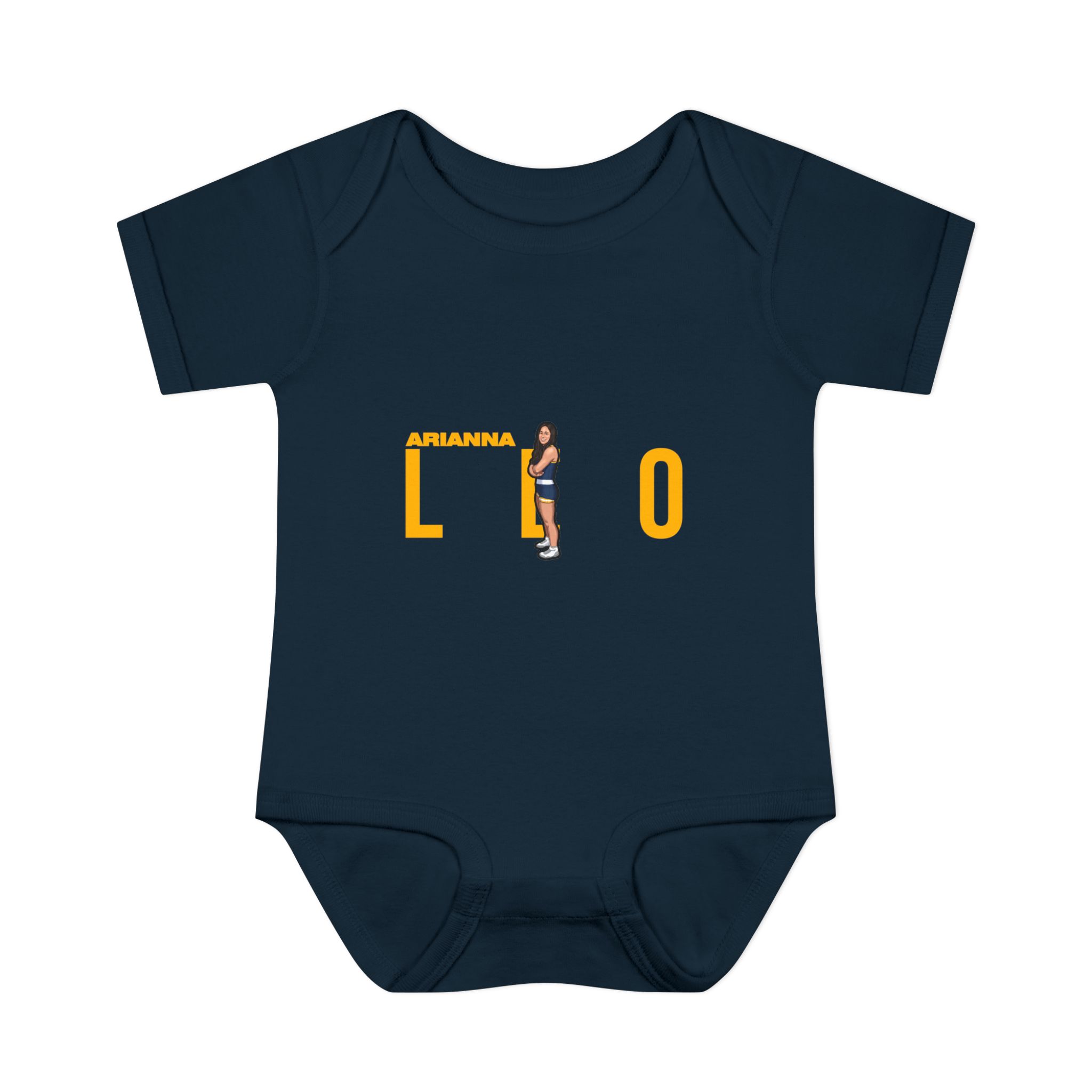 Baby Onesie — character_player_name in Navy