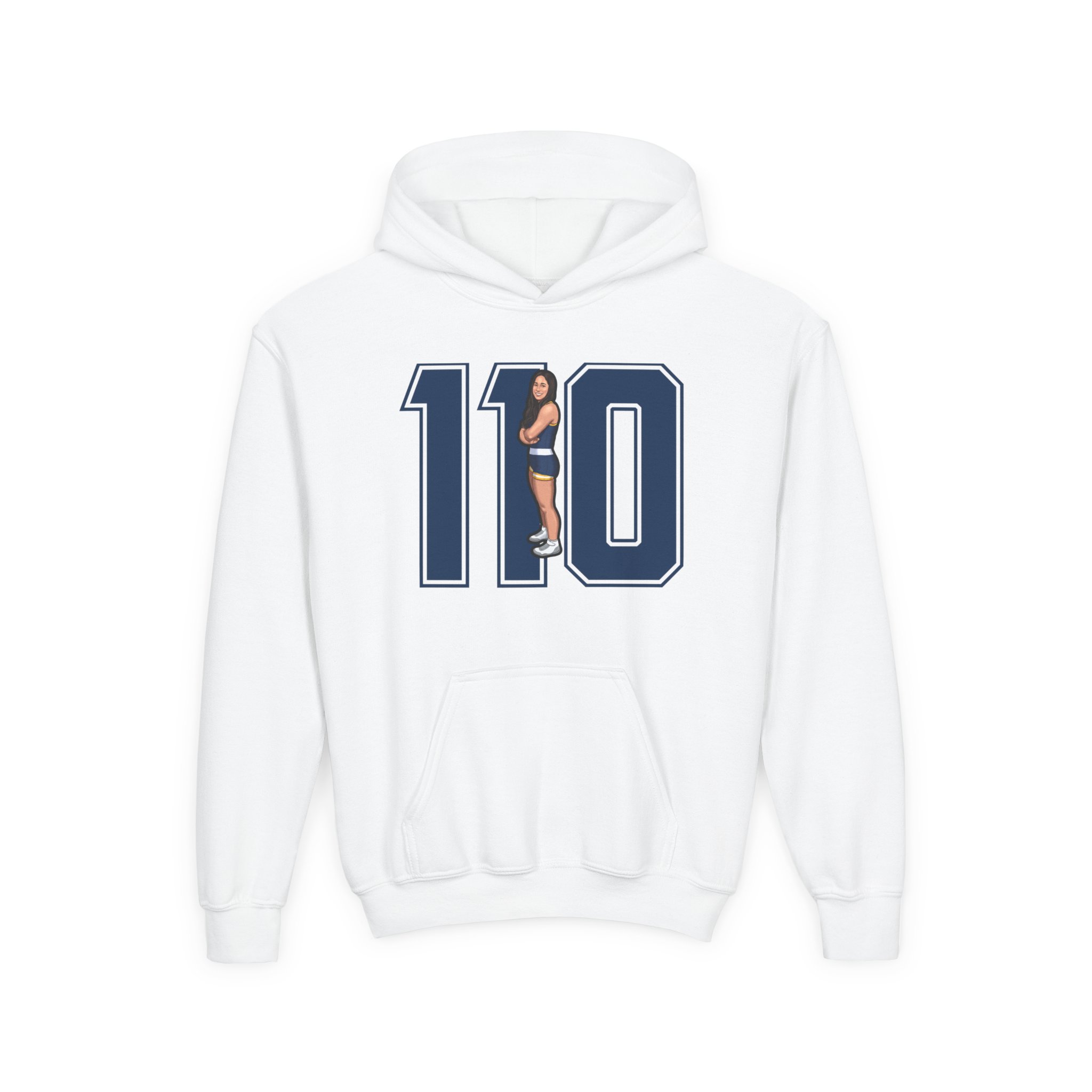 Youth Hoodie — character_number in White