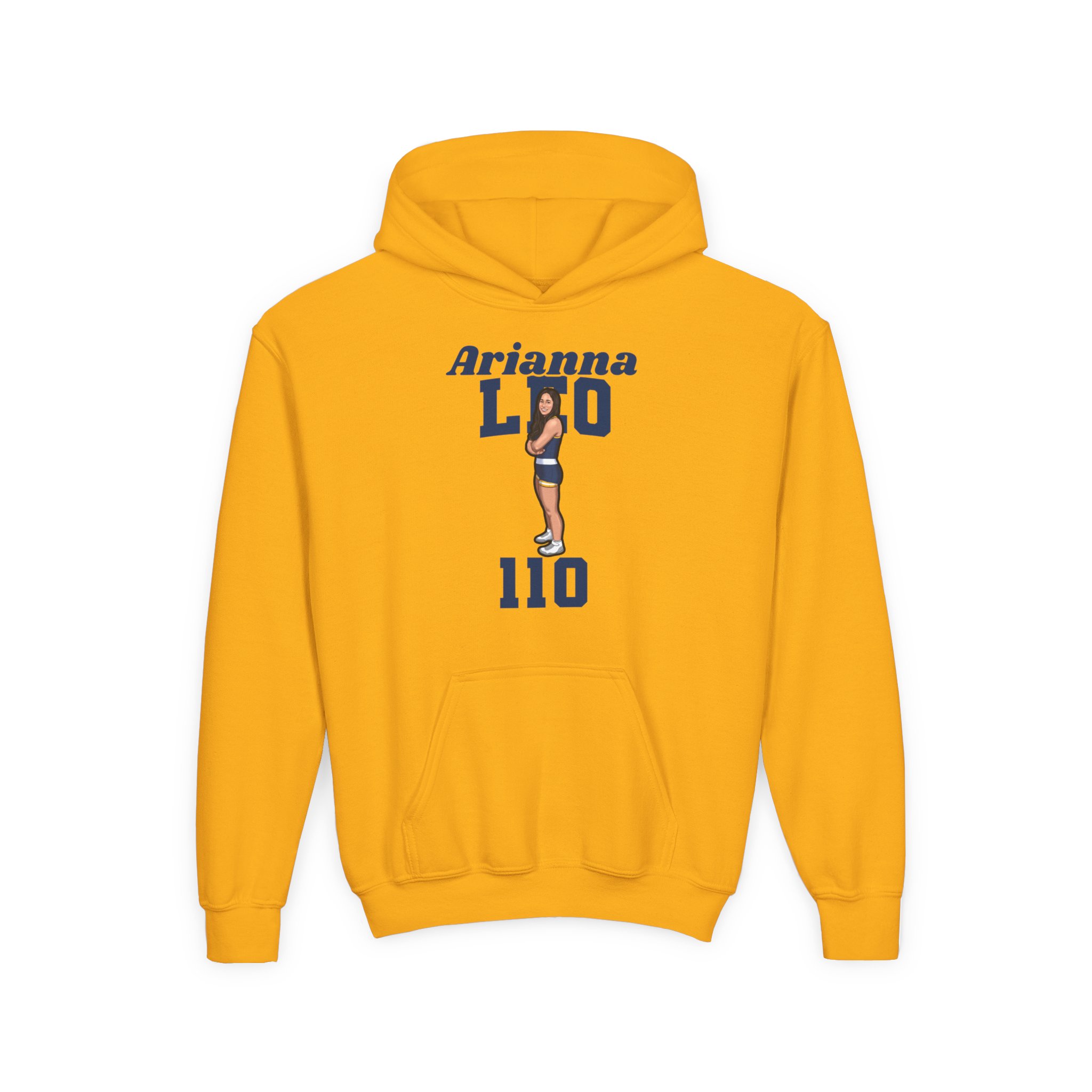 Youth Hoodie — character_signature_arch in Gold