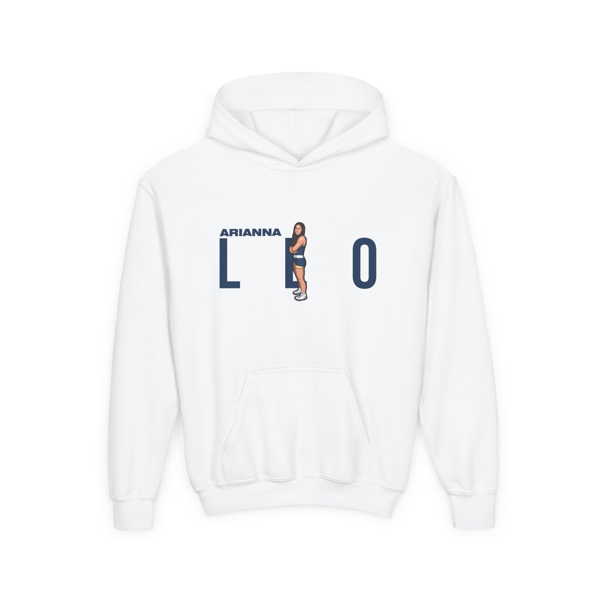Youth Hoodie — character_player_name in White