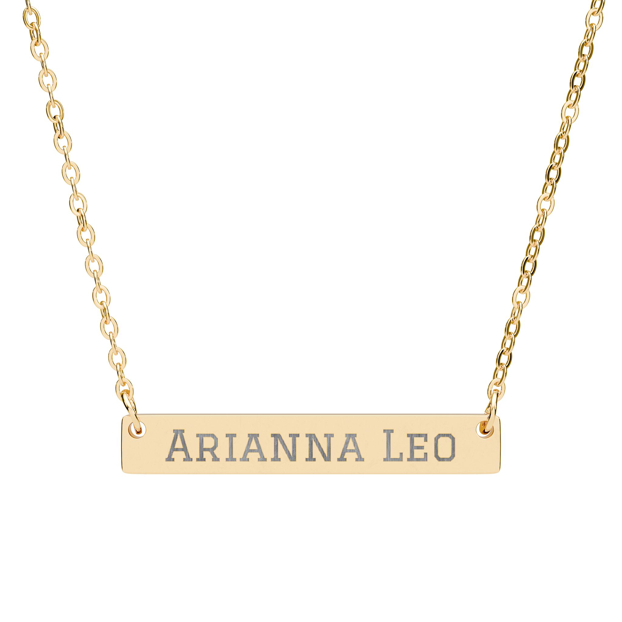 Engraved Bar Necklace — Classic in Gold