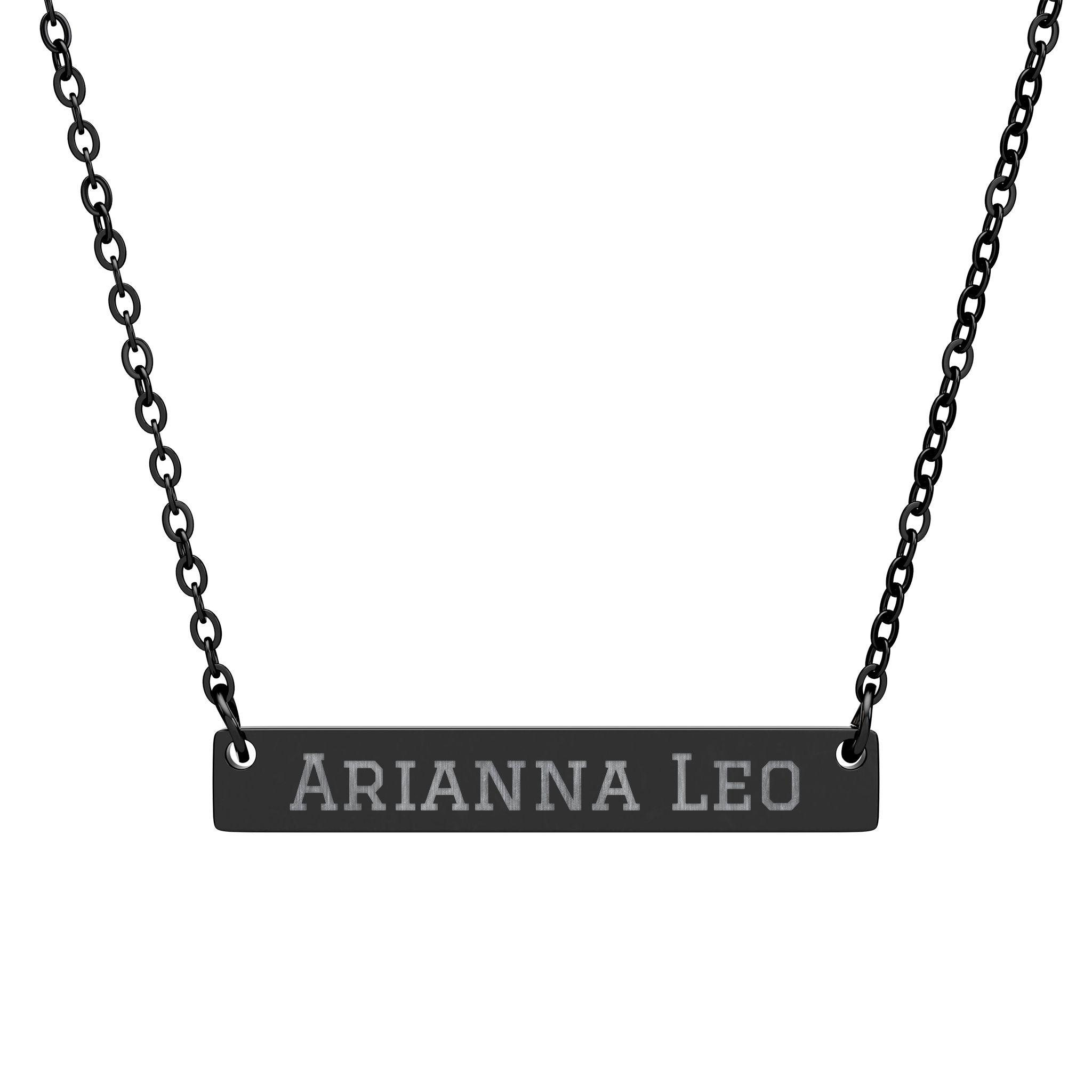 Engraved Bar Necklace — Classic in Black