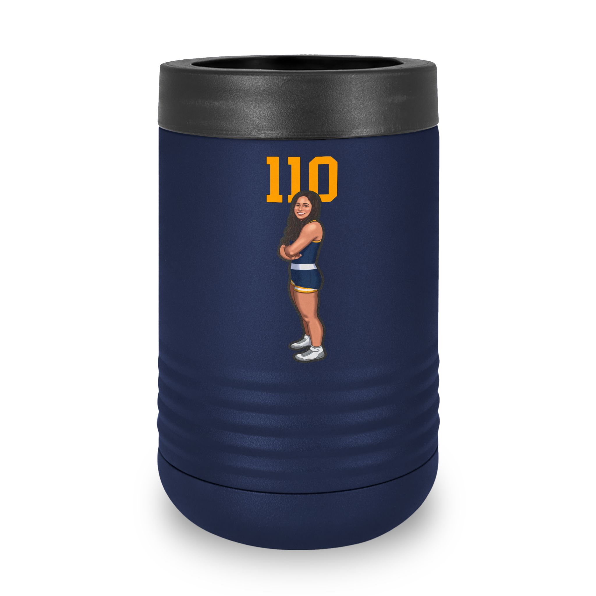 Stainless Can Cooler — character_number_top in Navy
