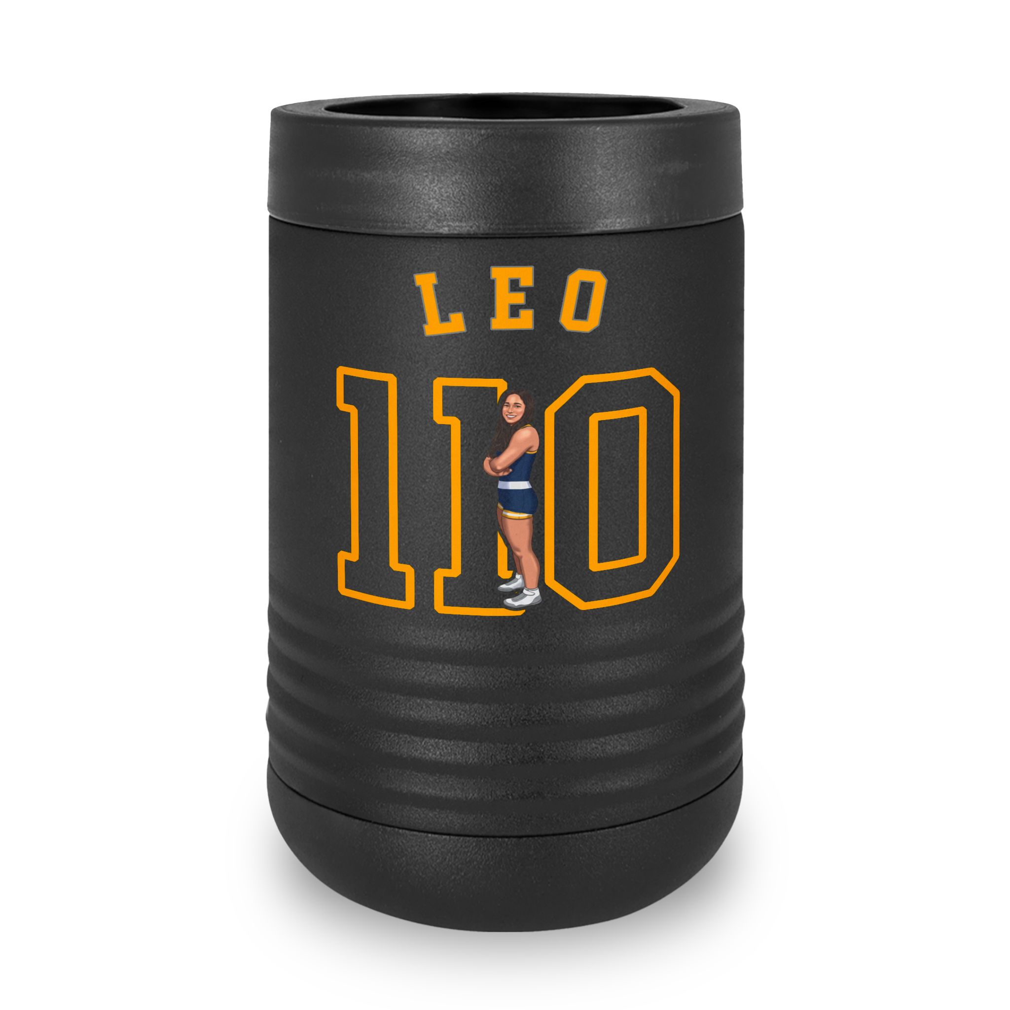 Stainless Can Cooler — character_shirsey_arch in Black
