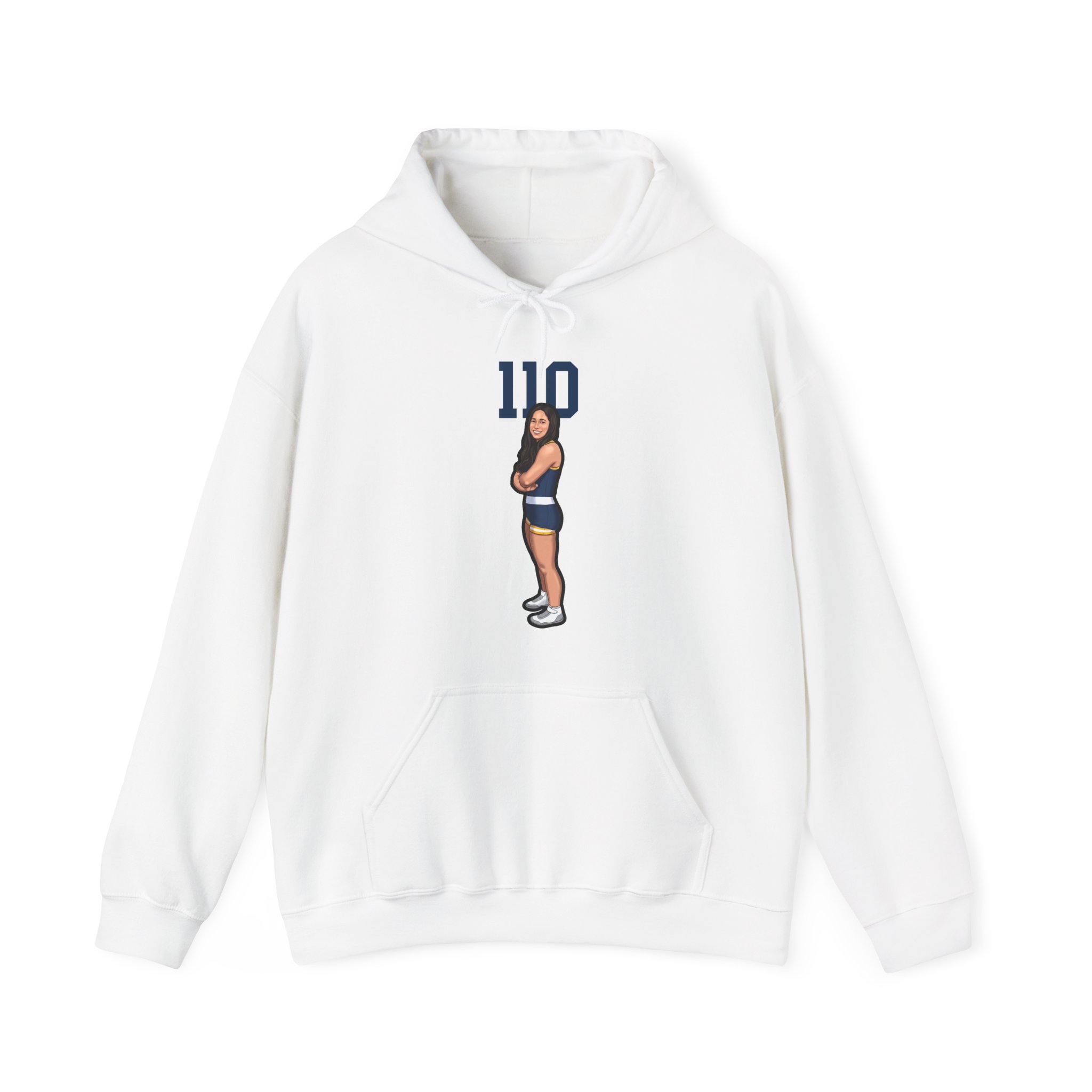 Hoodie — character_number_top in White