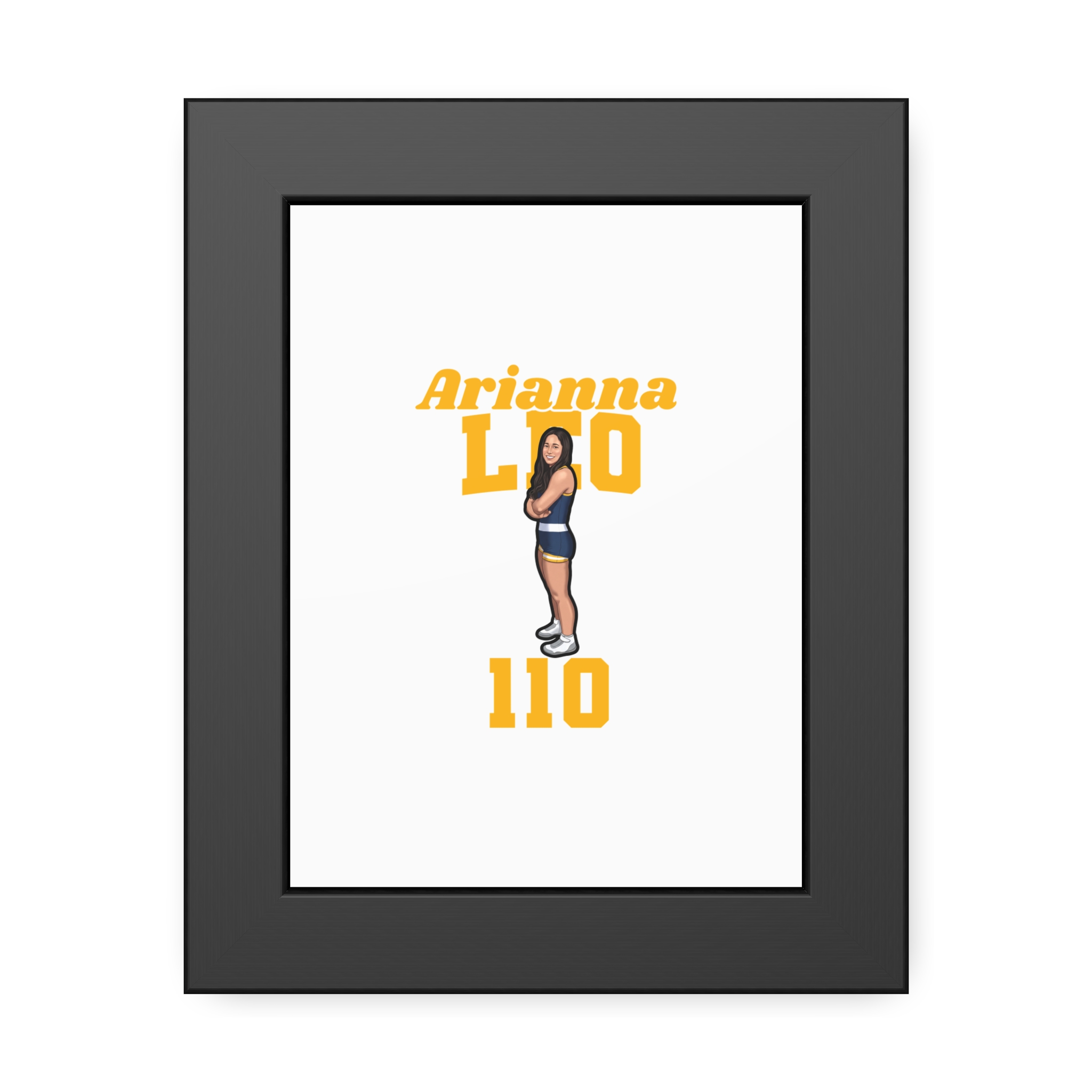 Framed Poster — character_signature_arch in Black