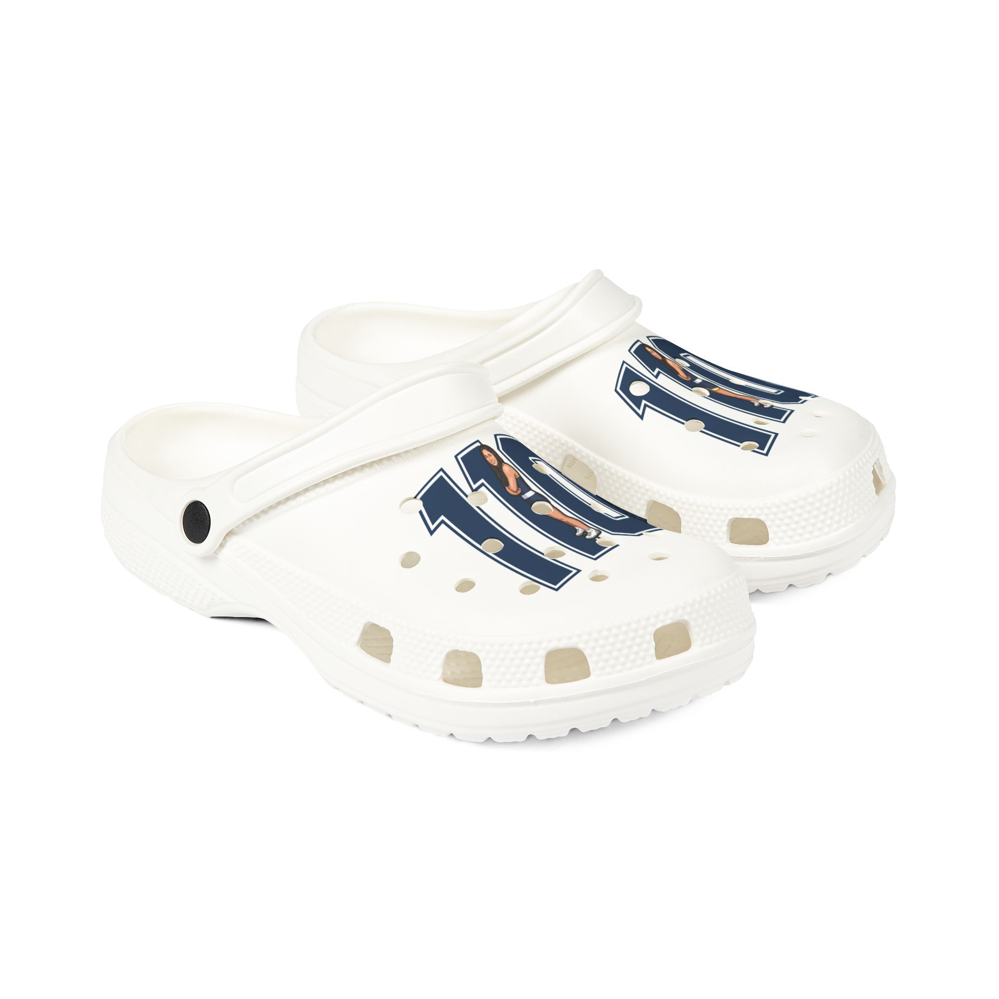 Rubber Clogs — character_number in White