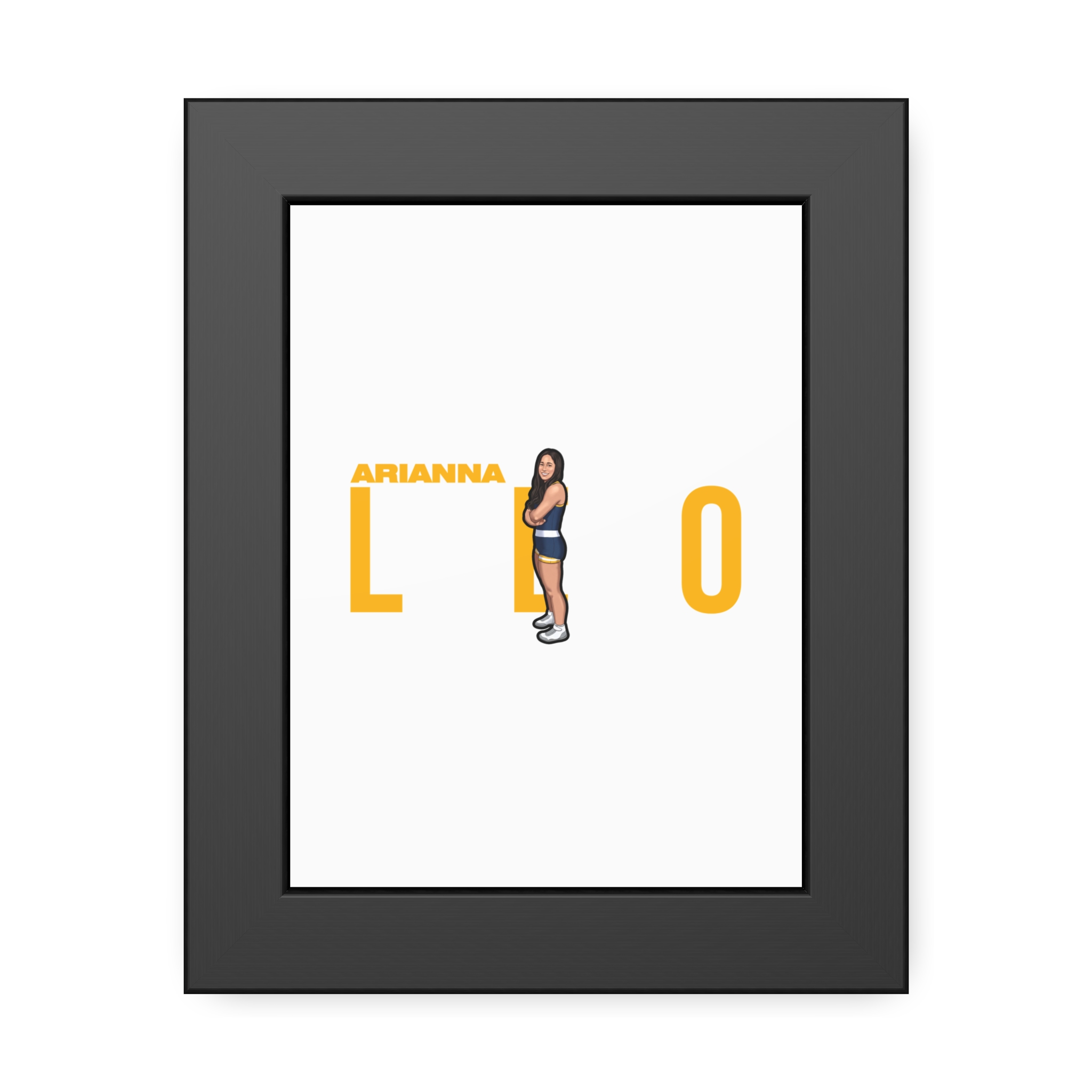 Framed Poster — character_player_name in Black