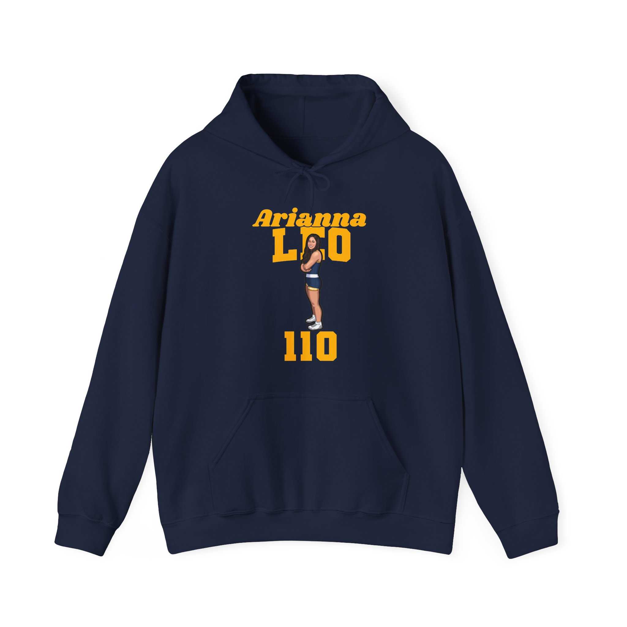 Hoodie — character_signature_arch in Navy