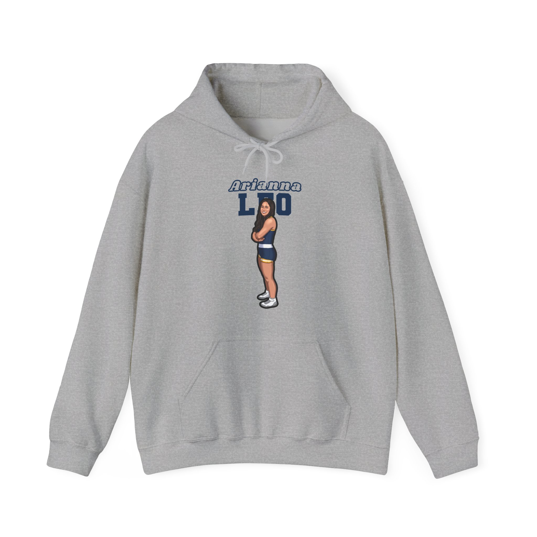 Hoodie — character_name_arch in Grey