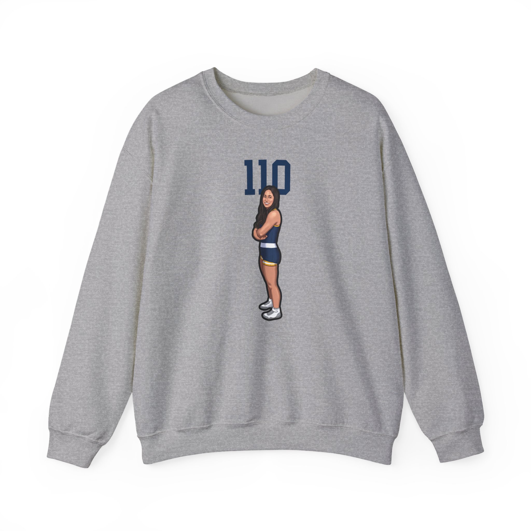 Crewneck Sweatshirt — character_number_top in Grey