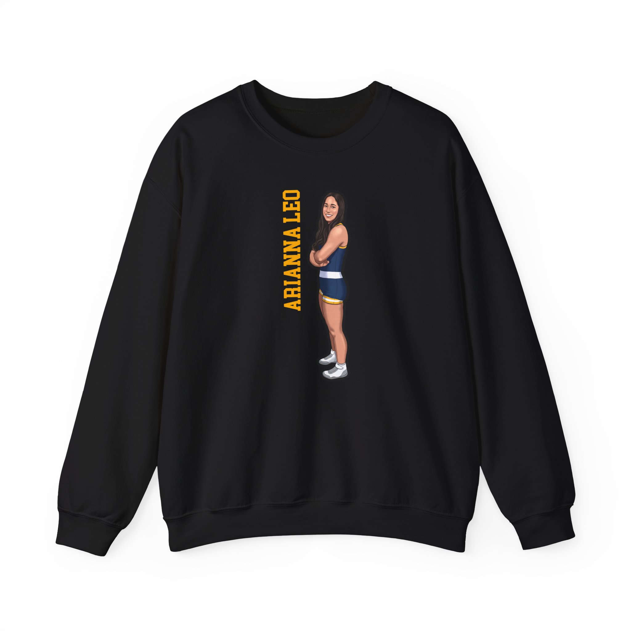 Crewneck Sweatshirt — character_name_vertical in Black