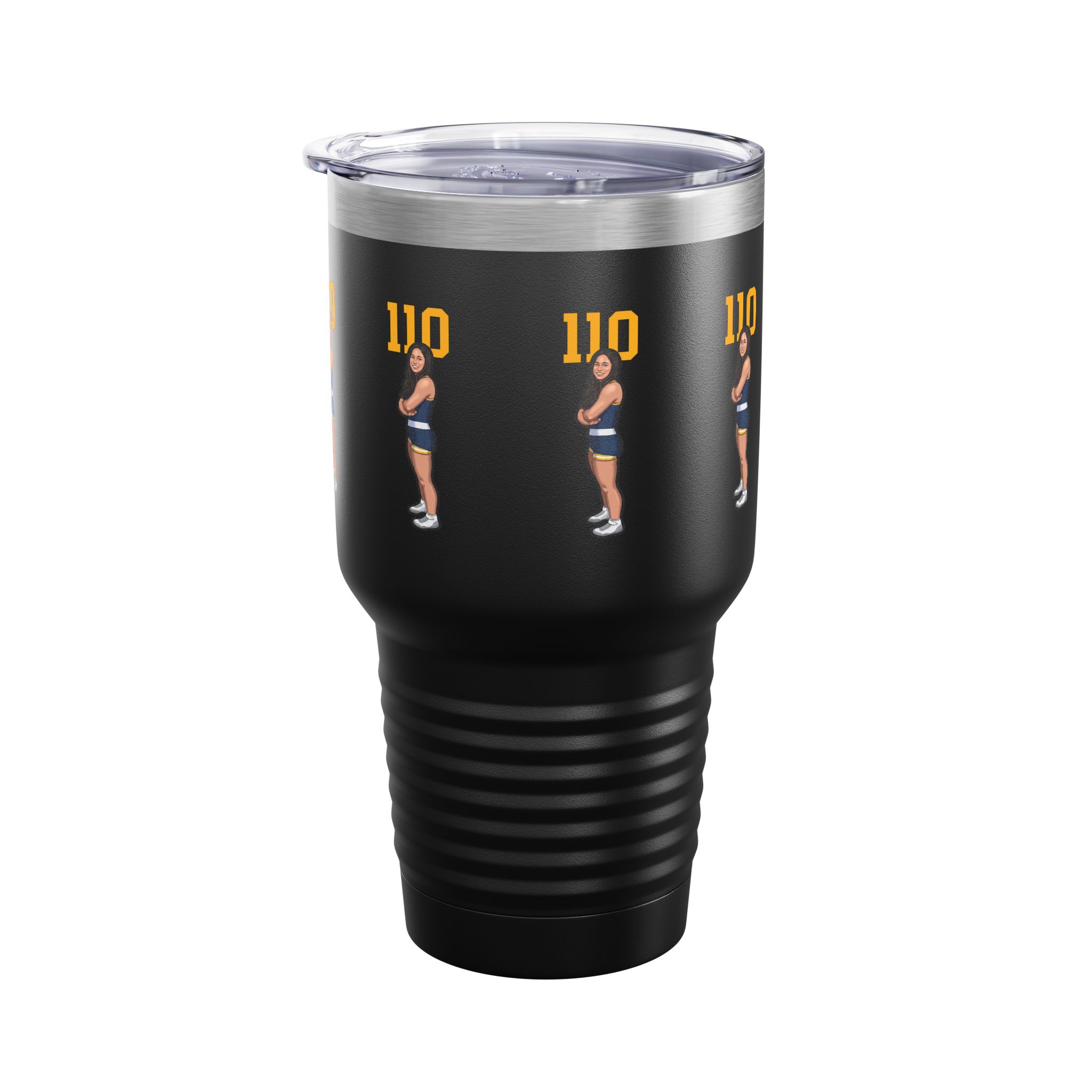 30oz Tumbler — character_number_top in Black