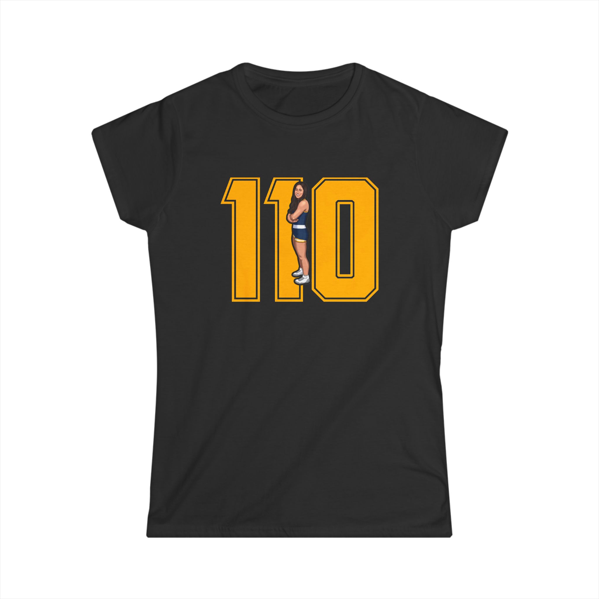 Women's Softstyle Tee — character_number in Black