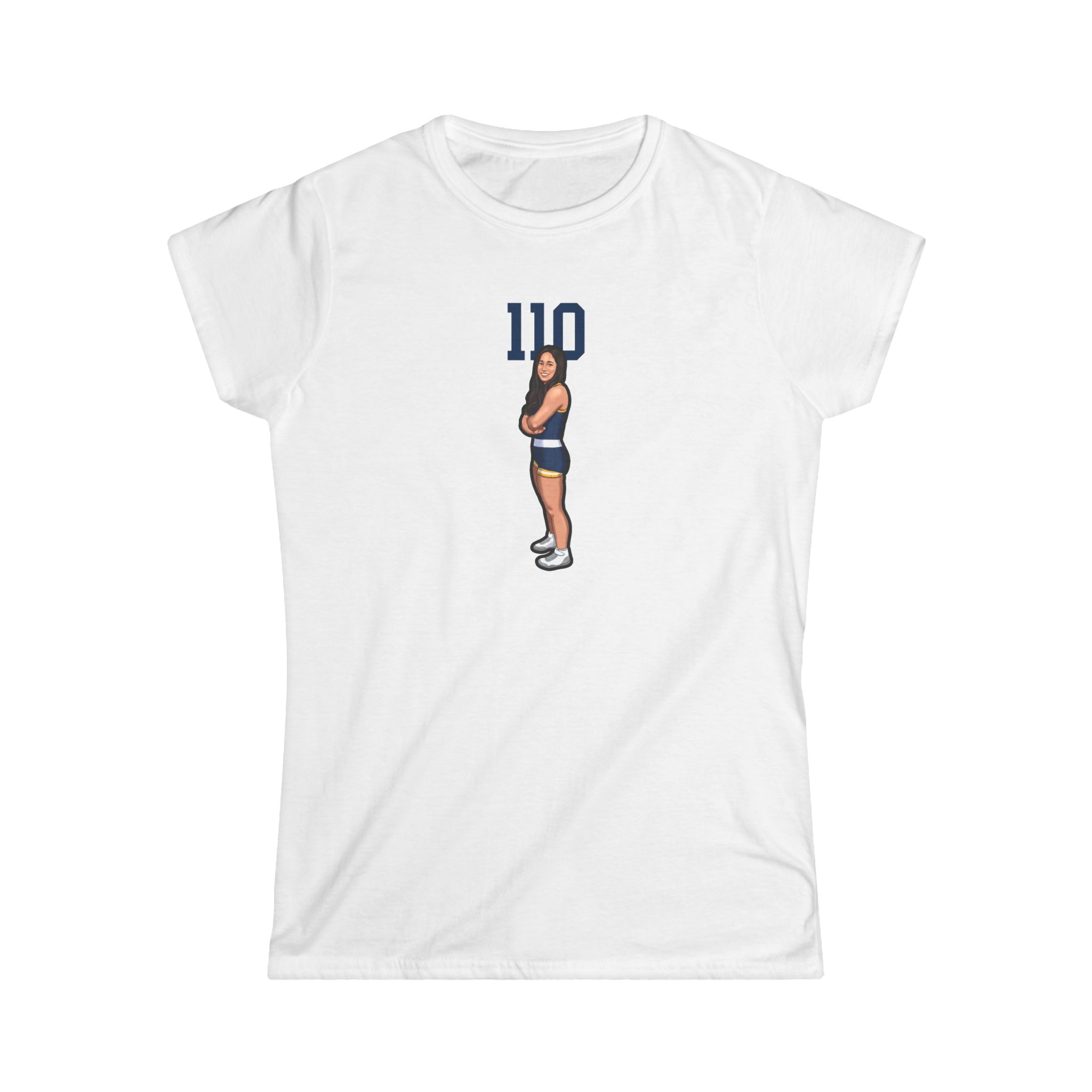 Women's Softstyle Tee — character_number_top in White